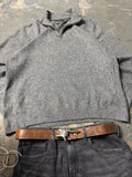Vintage Barbour Half-Zip Knit Sweater Grey Melange
