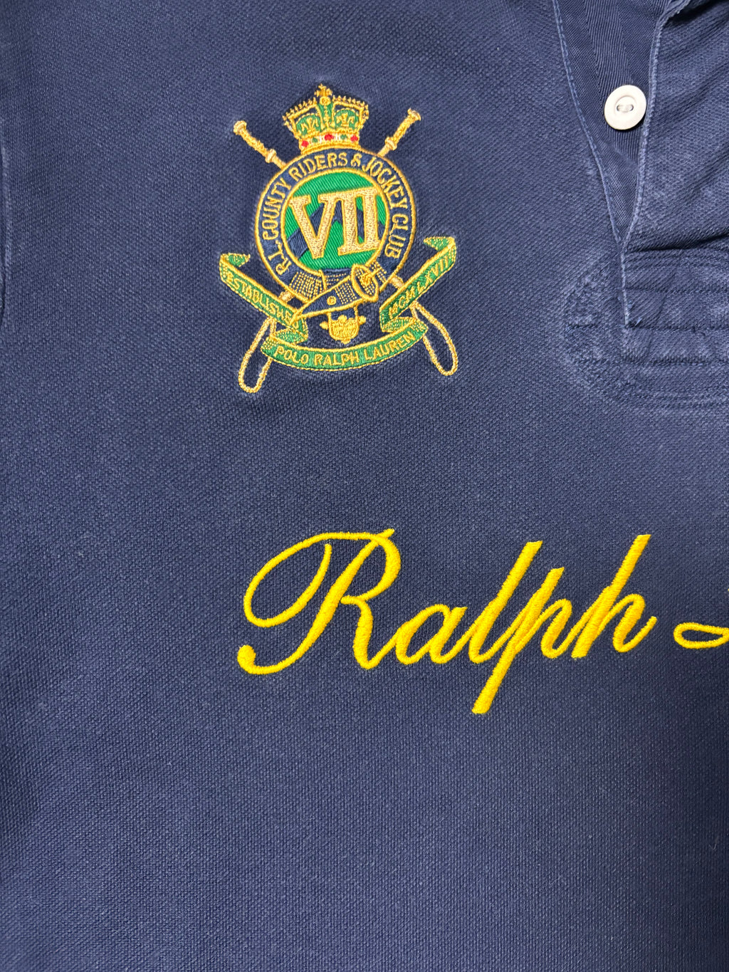 Vintage Polo Ralph Lauren Jockey Club Crest Shirt Navy
