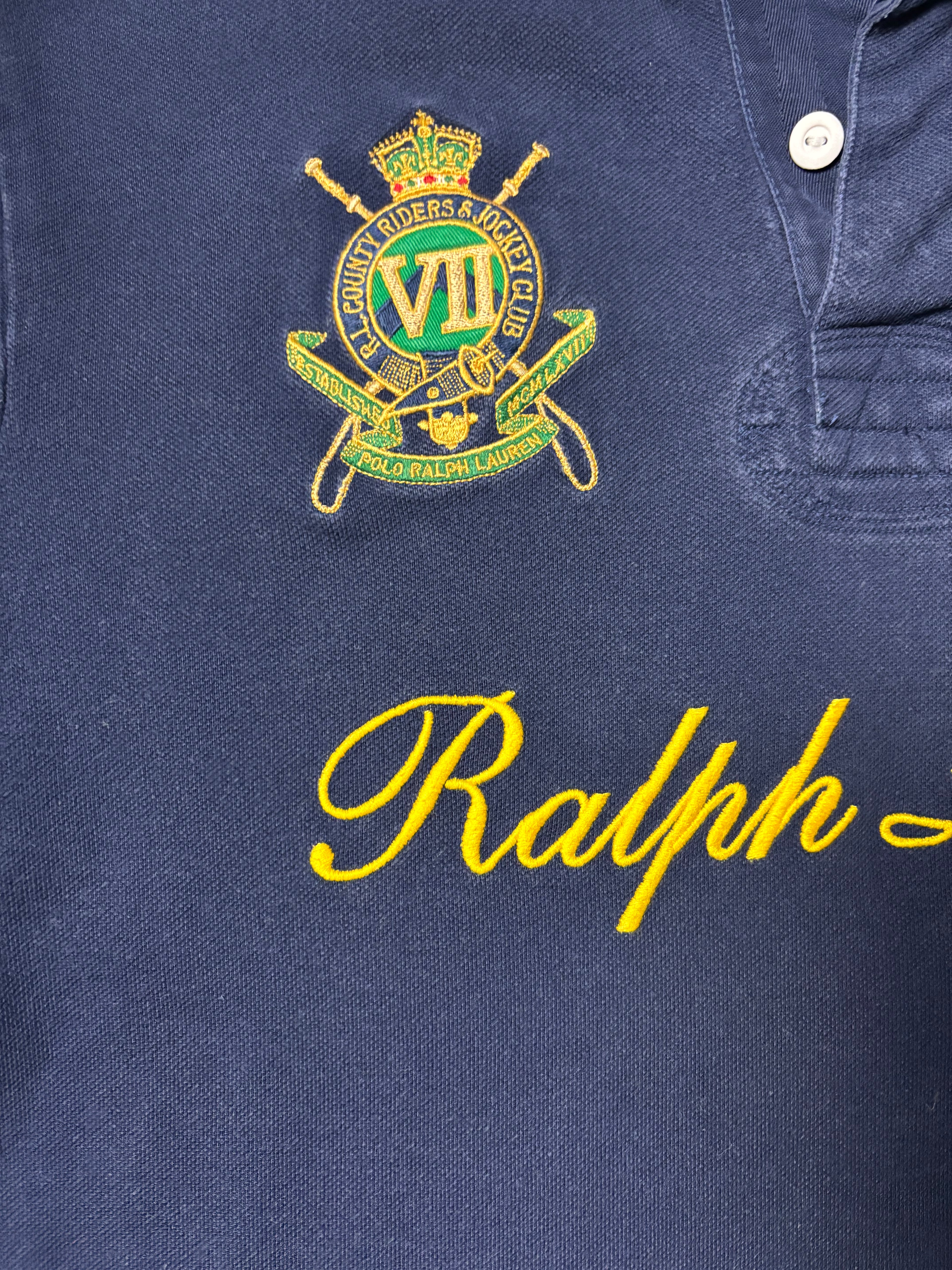Vintage Polo Ralph Lauren Jockey Club Crest Shirt Navy