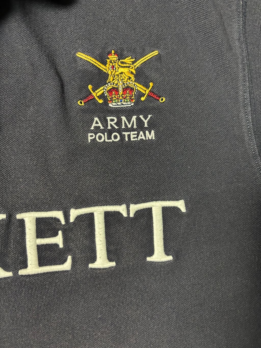 Vintage Hackett London Army Polo Team Shirt Navy