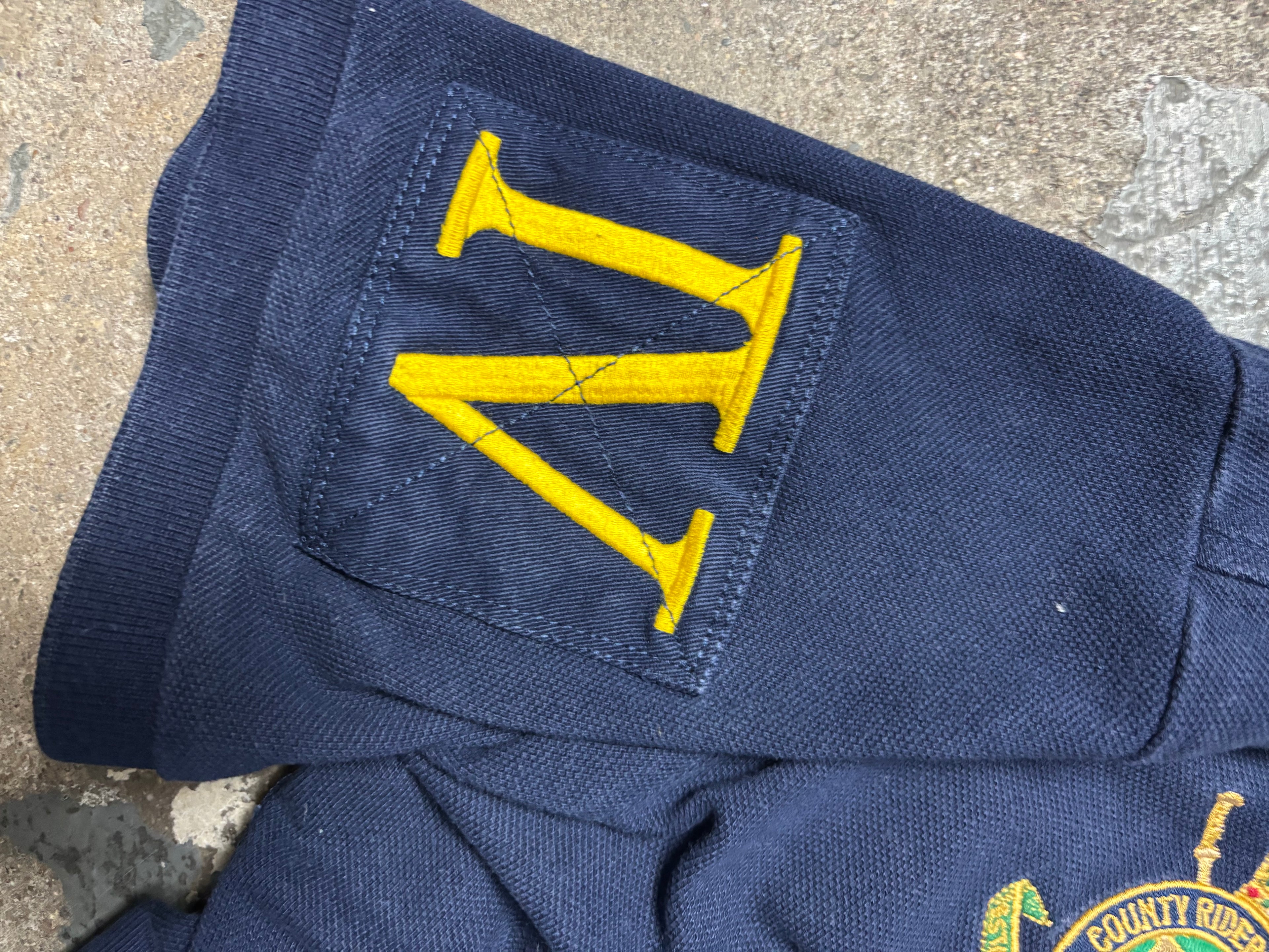 Vintage Polo Ralph Lauren Jockey Club Crest Shirt Navy
