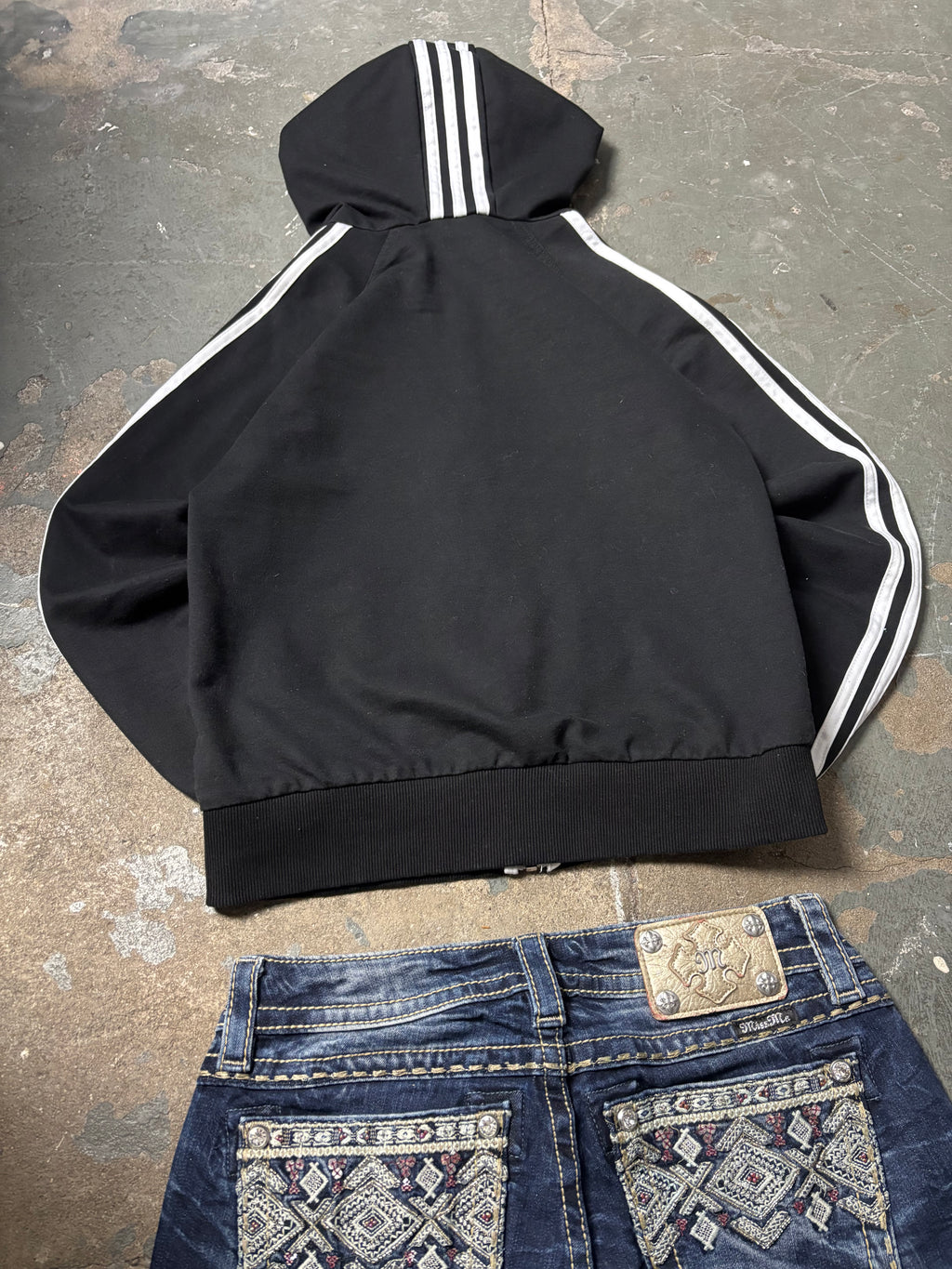Vintage Adidas Zip Hoodie Schwarz | Y2K Track Jacket