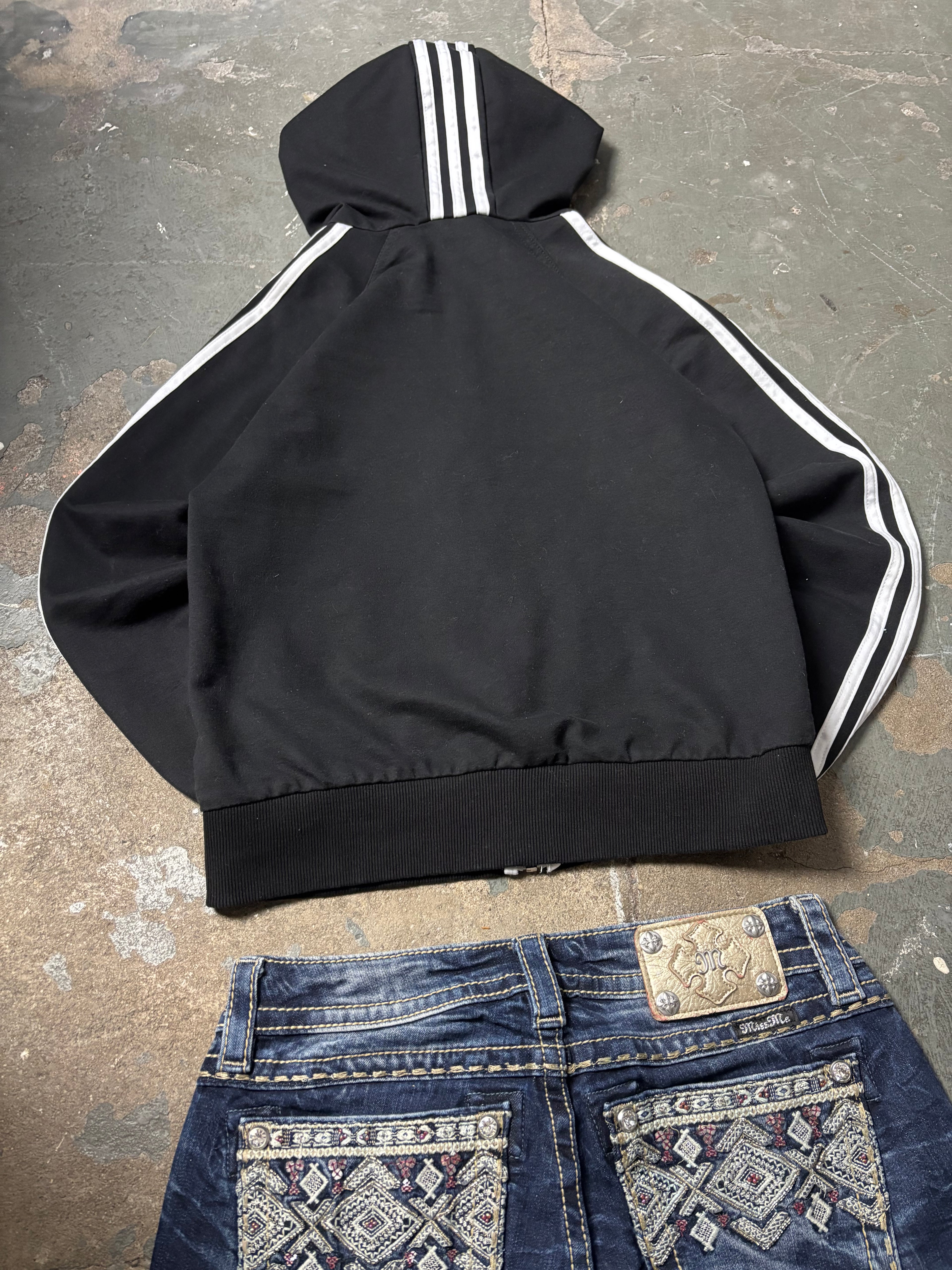 Vintage Adidas Zip Hoodie Schwarz | Y2K Track Jacket