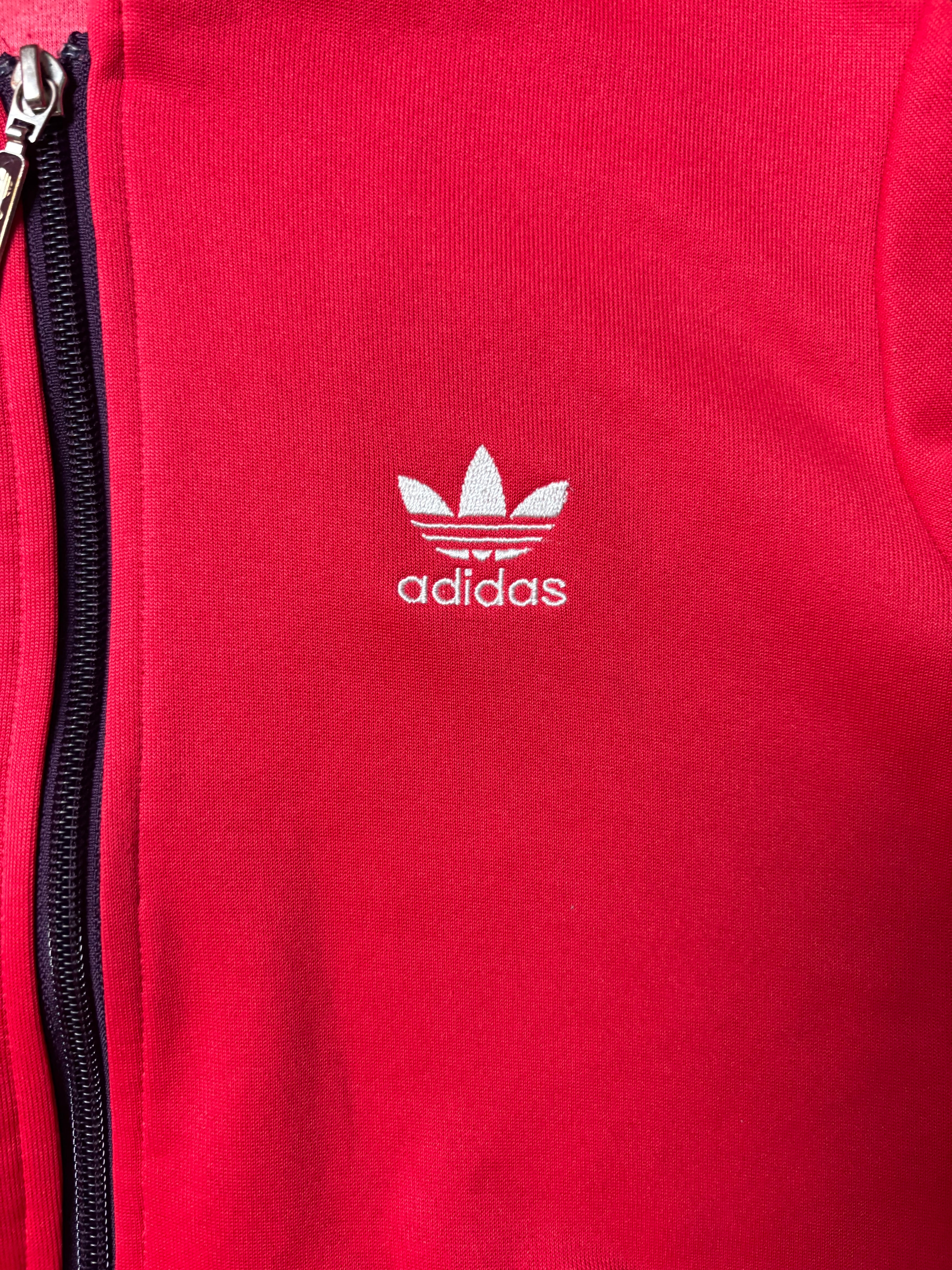 True Vintage Adidas Originals Hooded Track Jacket Rot 90s