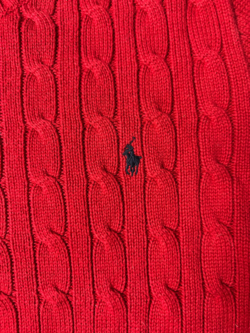 Vintage Ralph Lauren Cable Knit Pullover Rot