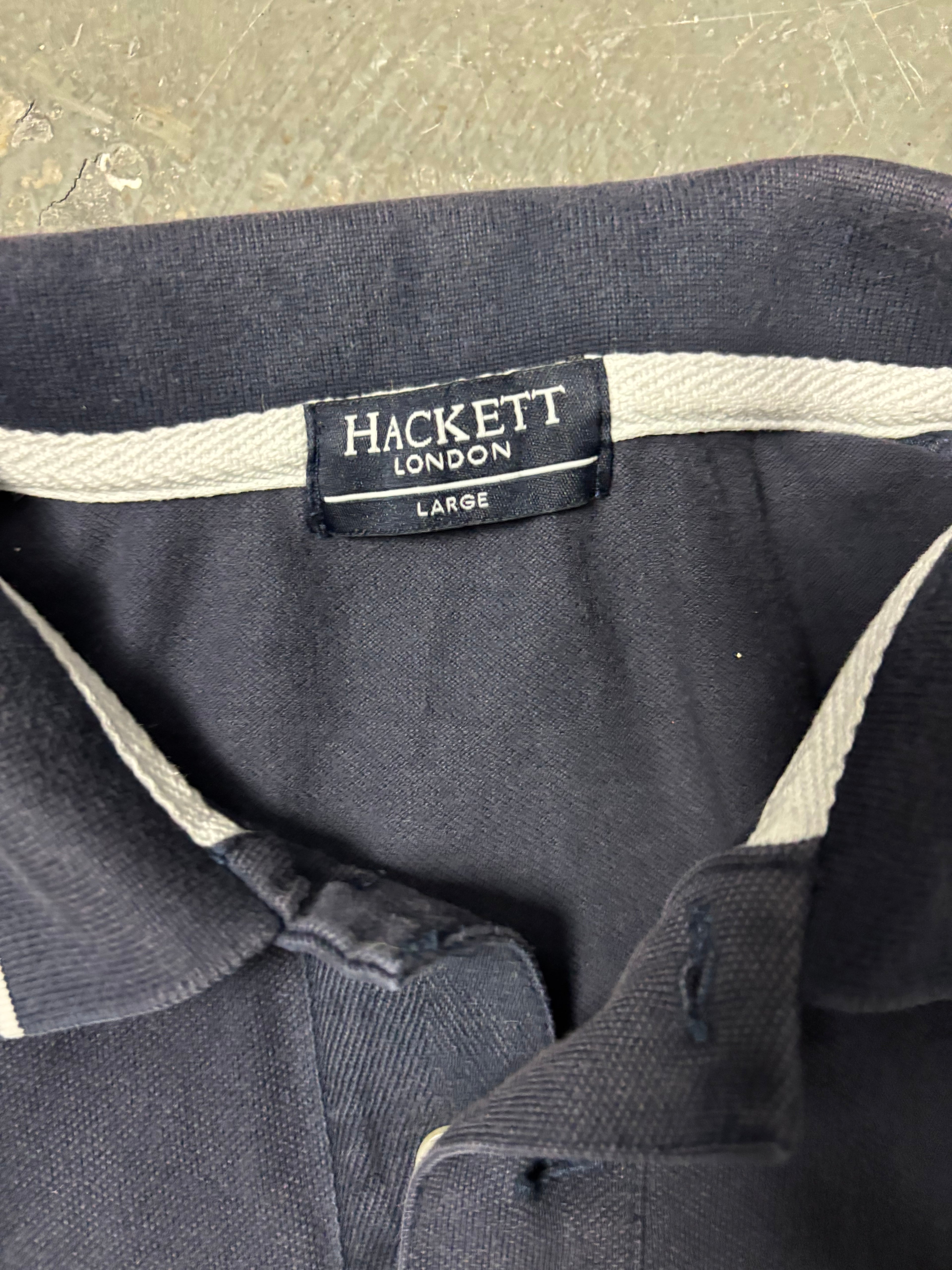 Vintage Hackett London Army Polo Team Shirt Navy
