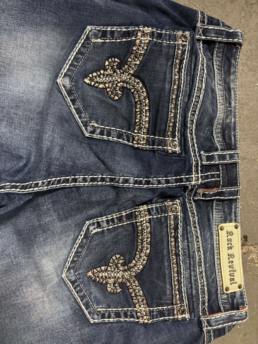 Rock Revival Vintage Rock Revival Nancy Thick Stitch Flare Jeans Denim