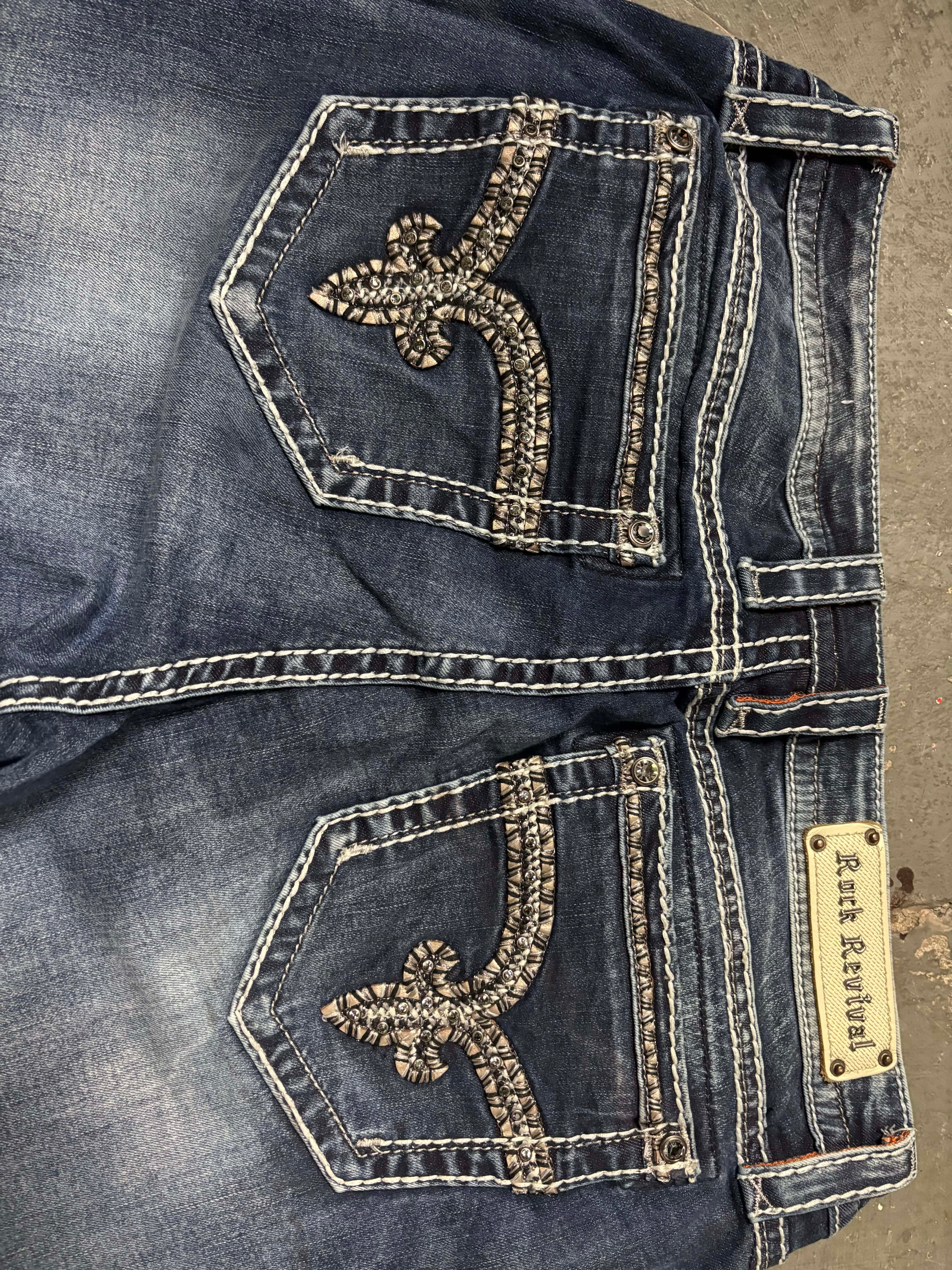 Rock Revival Vintage Rock Revival Nancy Thick Stitch Flare Jeans Denim