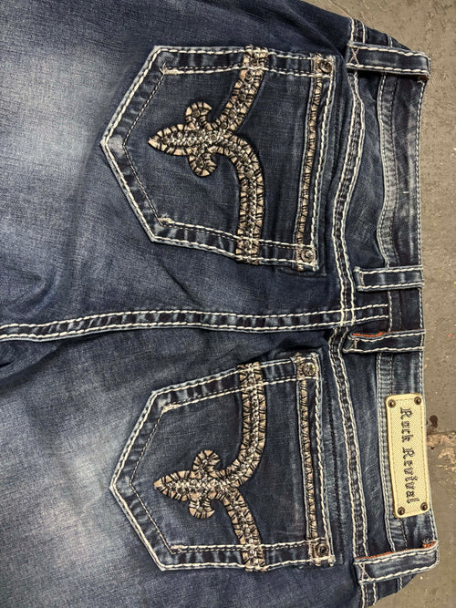Rock Revival Vintage Rock Revival Nancy Thick Stitch Flare Jeans Denim