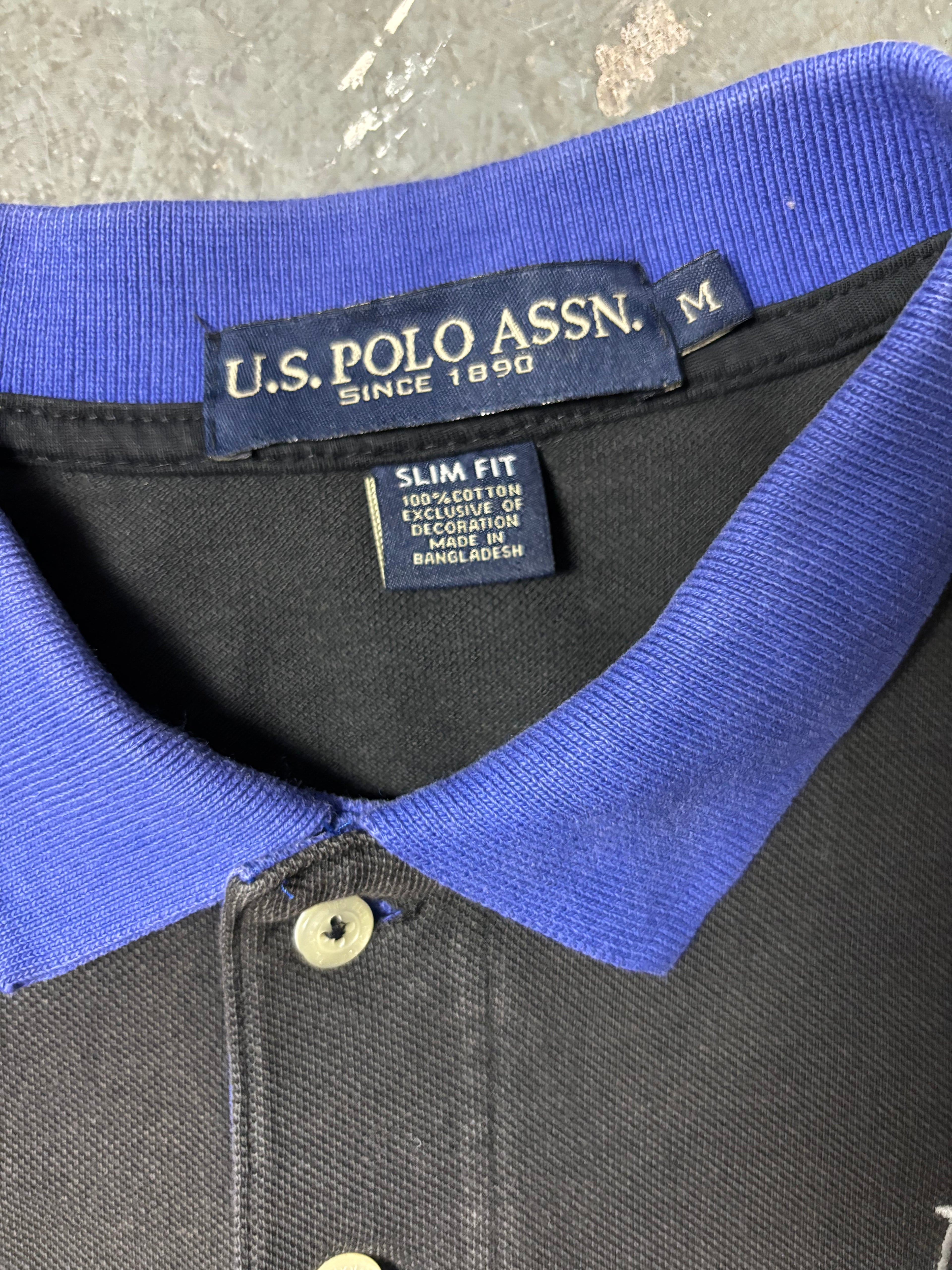 U.S. Polo Assn. "New York City" Big Pony Polo Shirt – Schwarz / Royal Blue – M