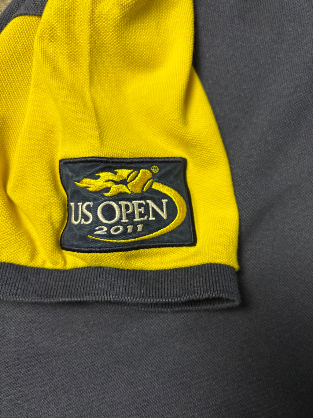 Vintage Polo Ralph Lauren US Open 2011 Federer Big Pony Polo Navy/Gelb