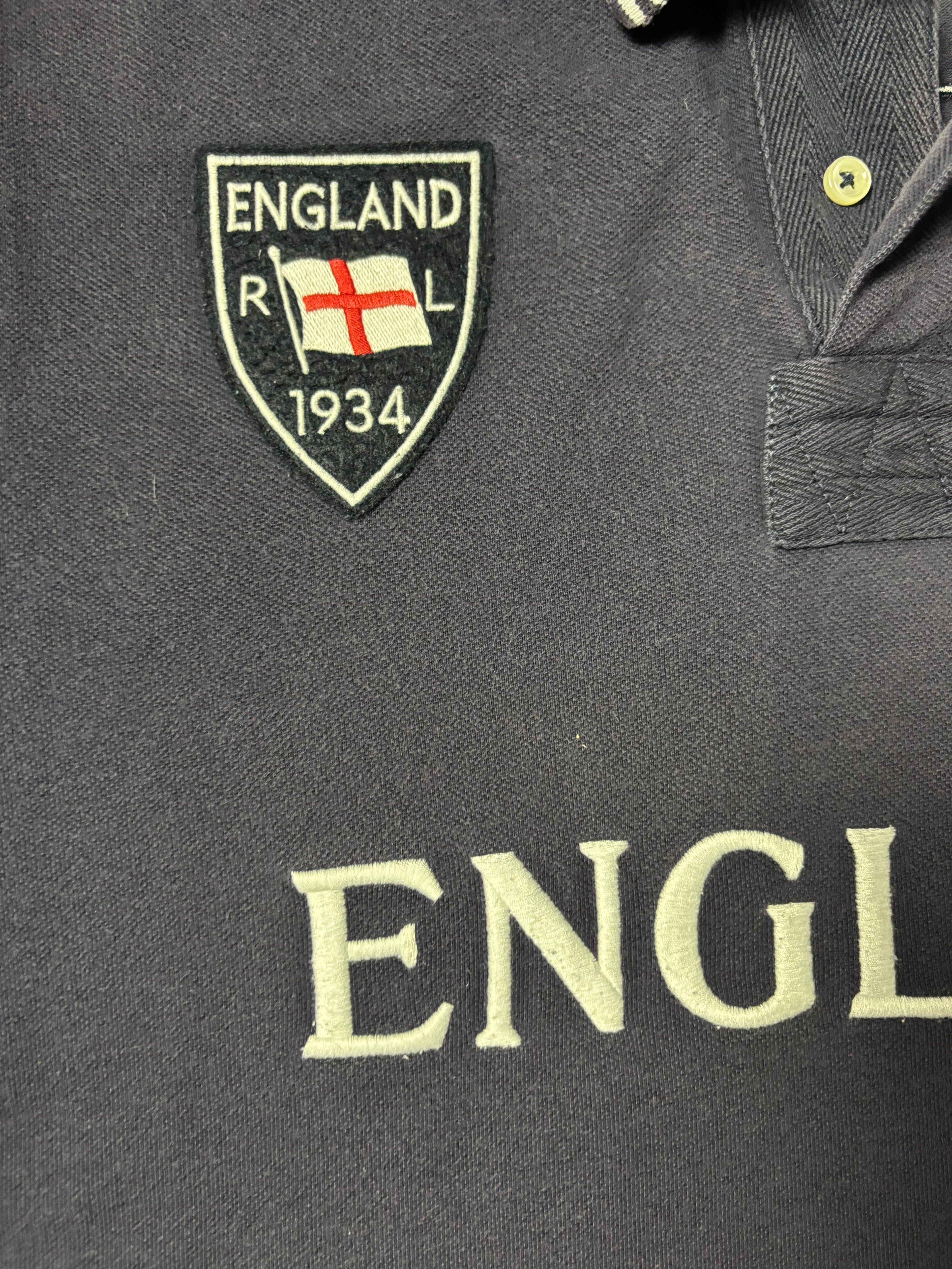 Vintage Polo Ralph Lauren England 1934 Crest Shirt Navy