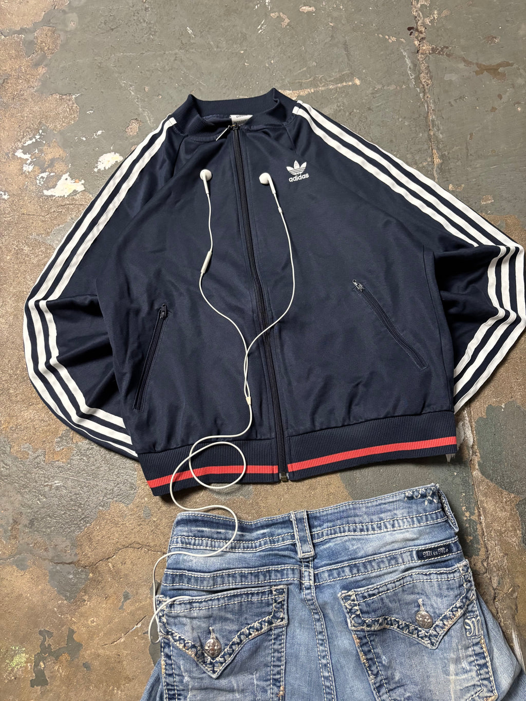 Vintage Adidas Originals Firebird Style Track Jacket Navy Y2K S