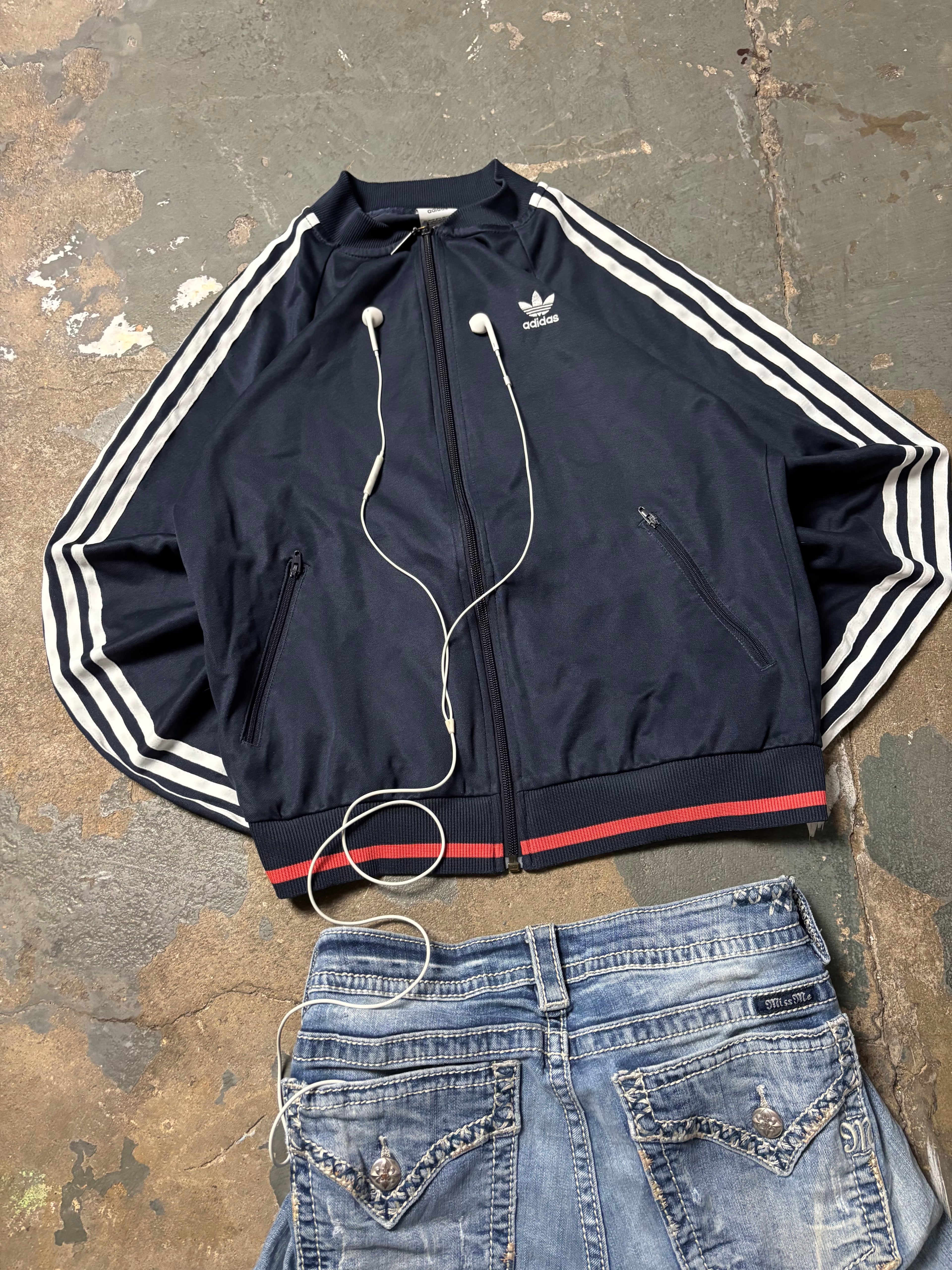 Vintage Adidas Originals Firebird Style Track Jacket Navy Y2K S