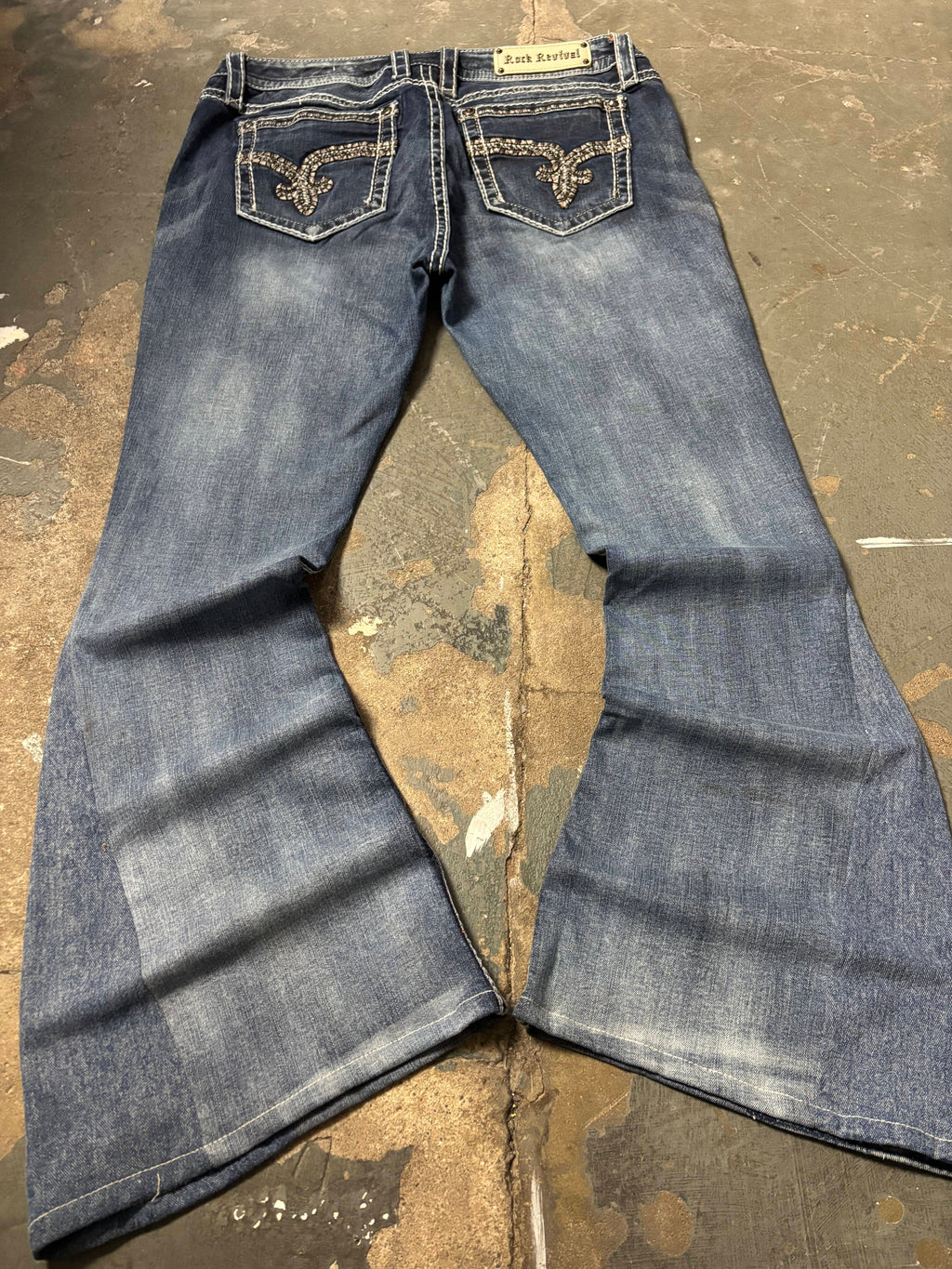 Rock Revival Vintage Rock Revival Nancy Thick Stitch Flare Jeans Denim