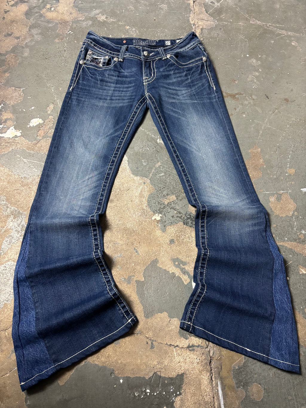 Vintage Miss Me Flared Jeans Blau