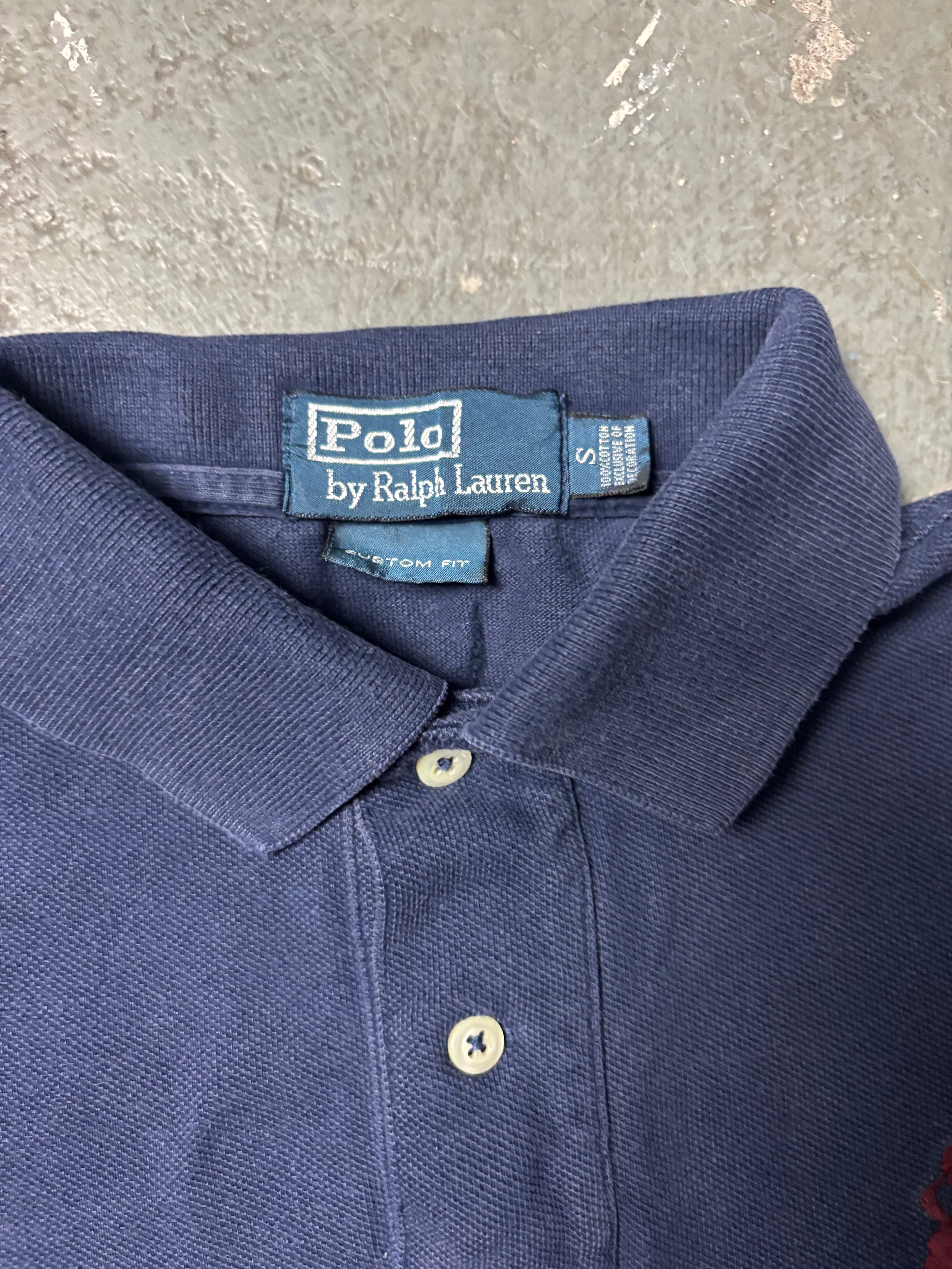 Vintage Polo Ralph Lauren Big Pony Nr. 3 Polo Navy Custom Fit