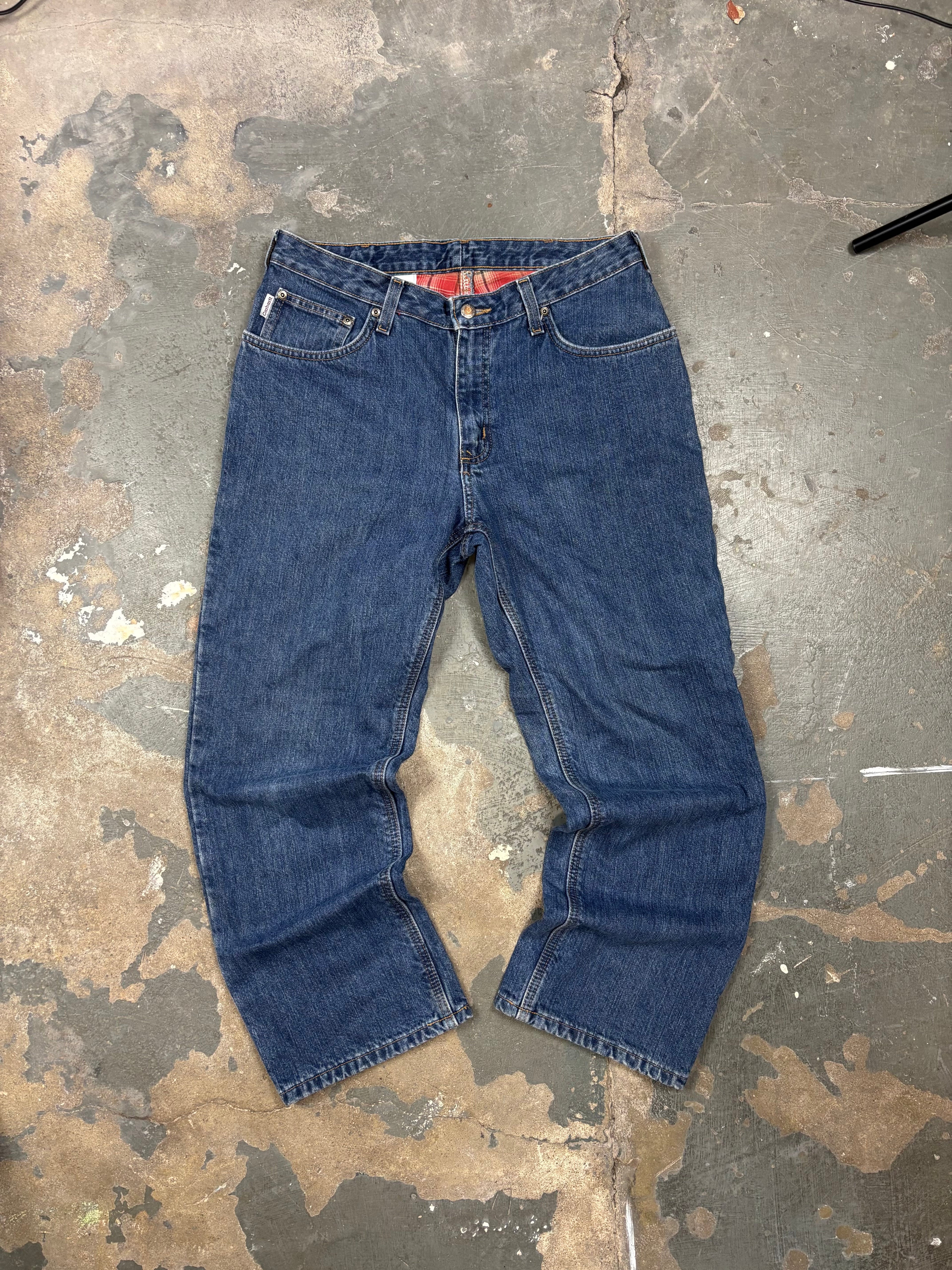 Vintage Carhartt Flannel-Lined Denim Jeans Blue