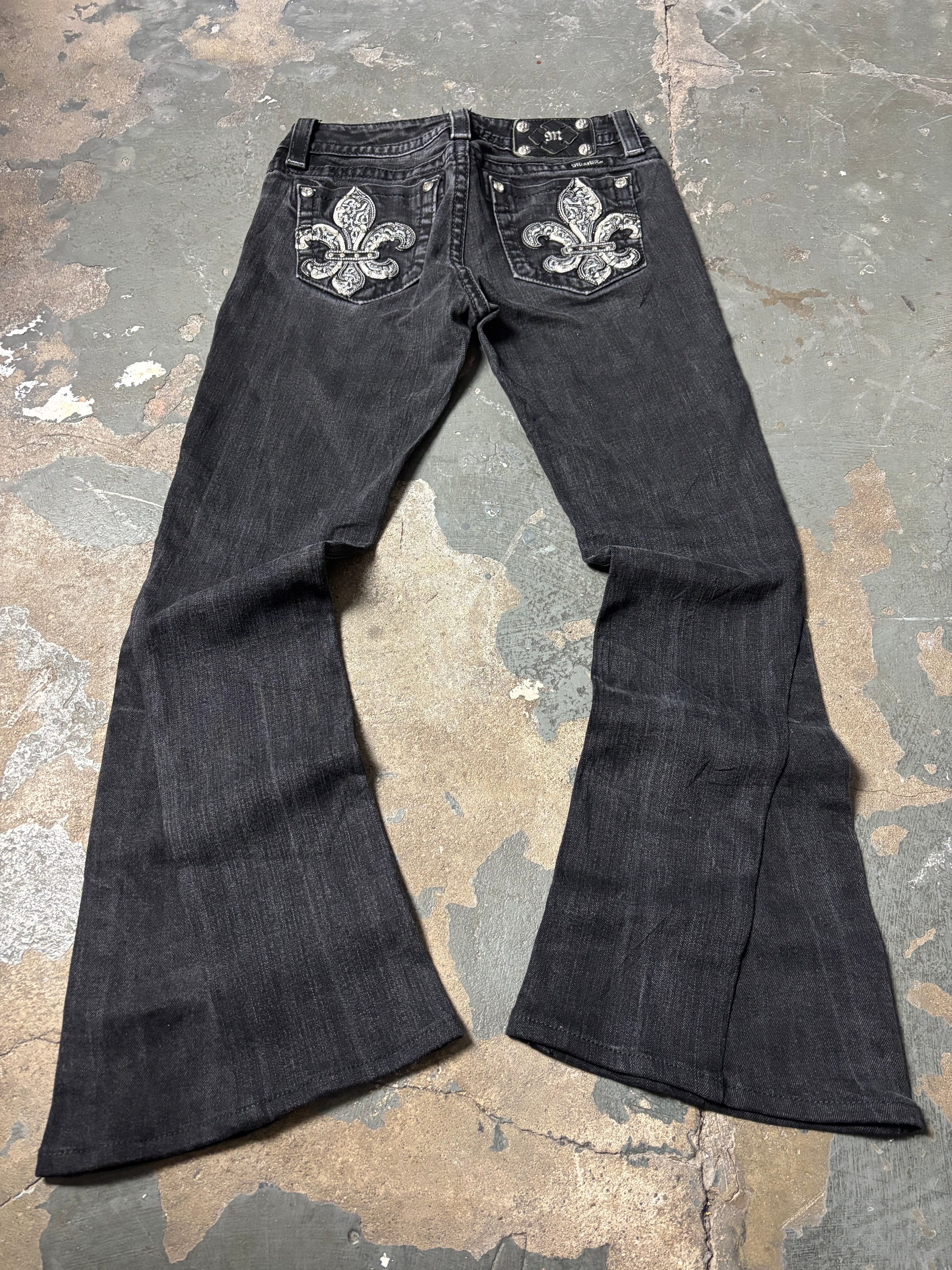 Vintage Miss Me Flared Jeans Schwarz