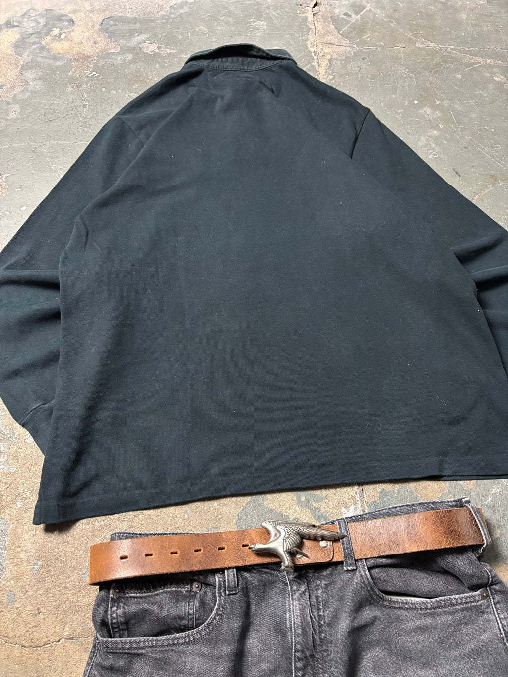 Ralph Lauren Vintage Polo Ralph Lauren Established 1967 Crest Rugby Longsleeve Schwarz