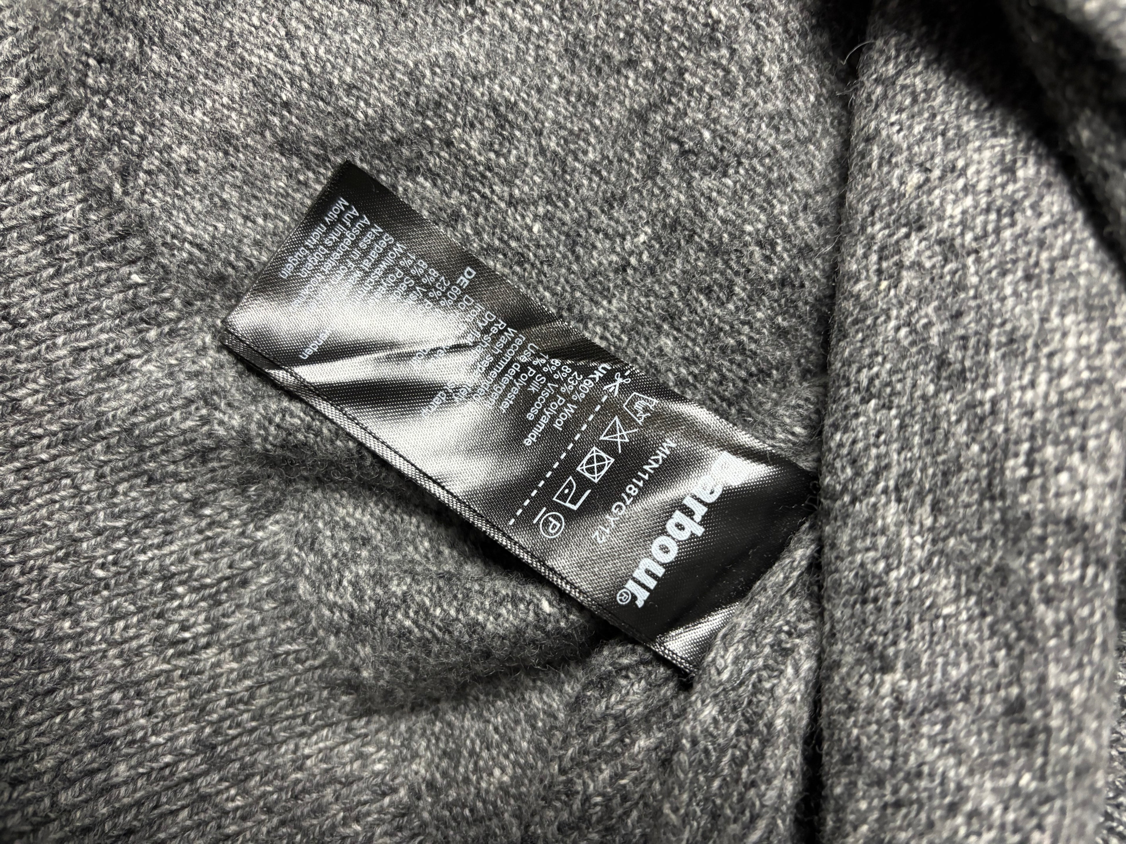 Vintage Barbour Half-Zip Knit Sweater Grey Melange