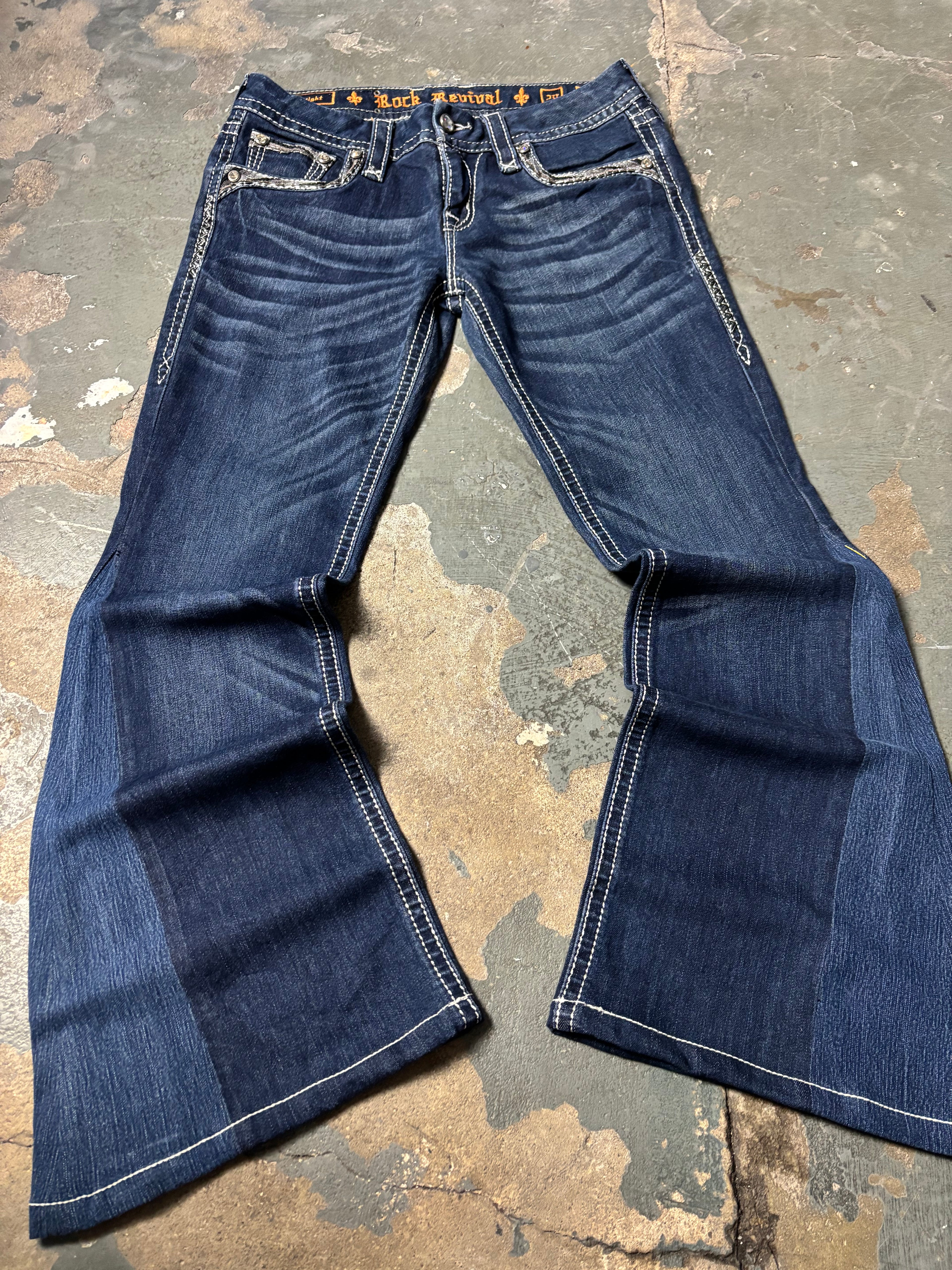 Vintage Rock Revival Jeans Flared Bootcut