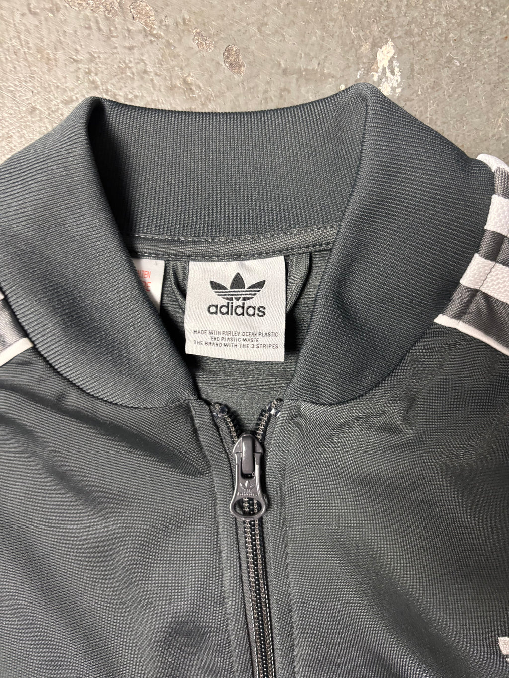 Vintage Adidas Originals 3-Stripes Track Jacket Two-Tone Grey Firebird Style