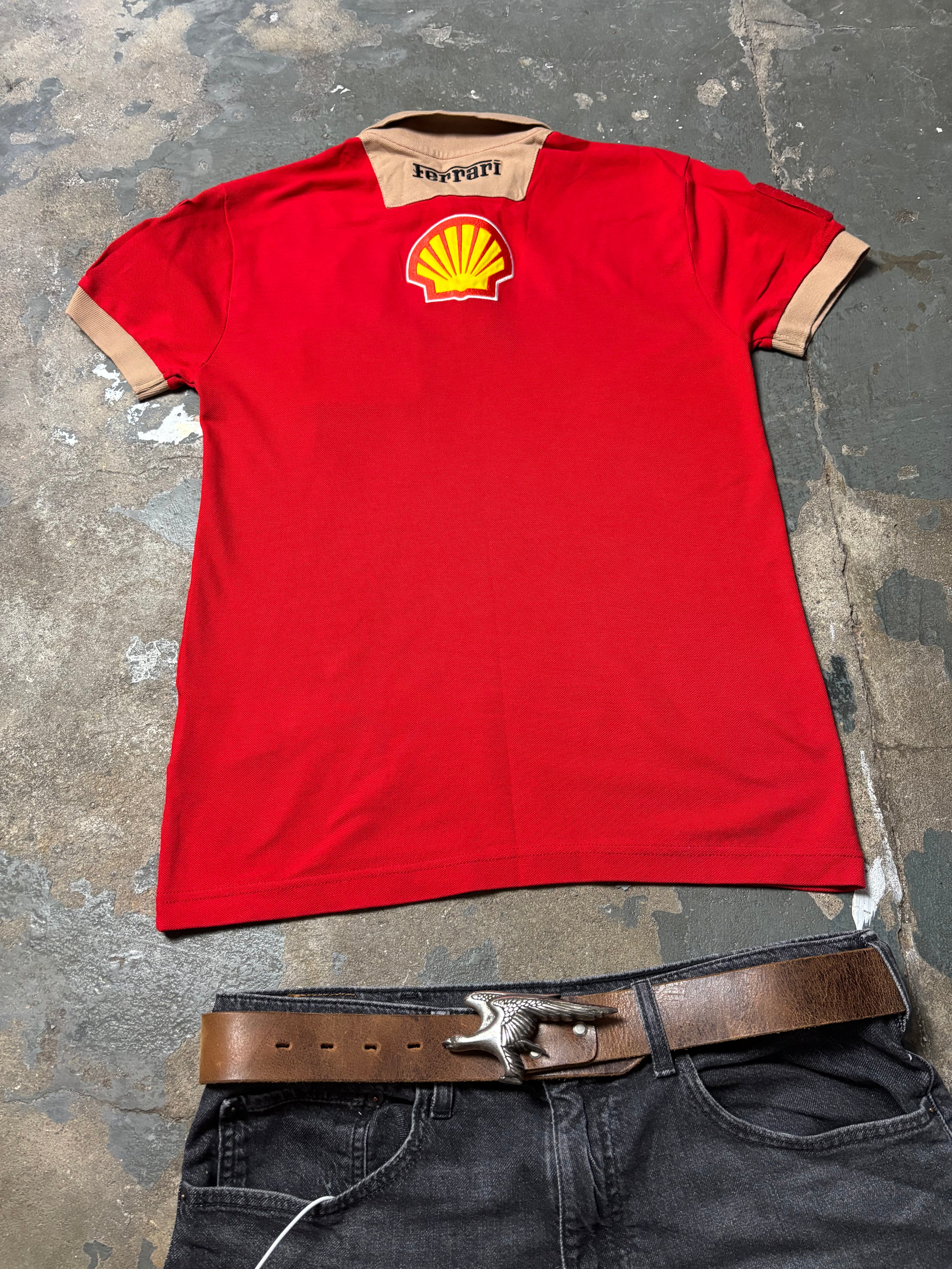 Vintage Ferrari Scuderia Polo Rot Shell Racing
