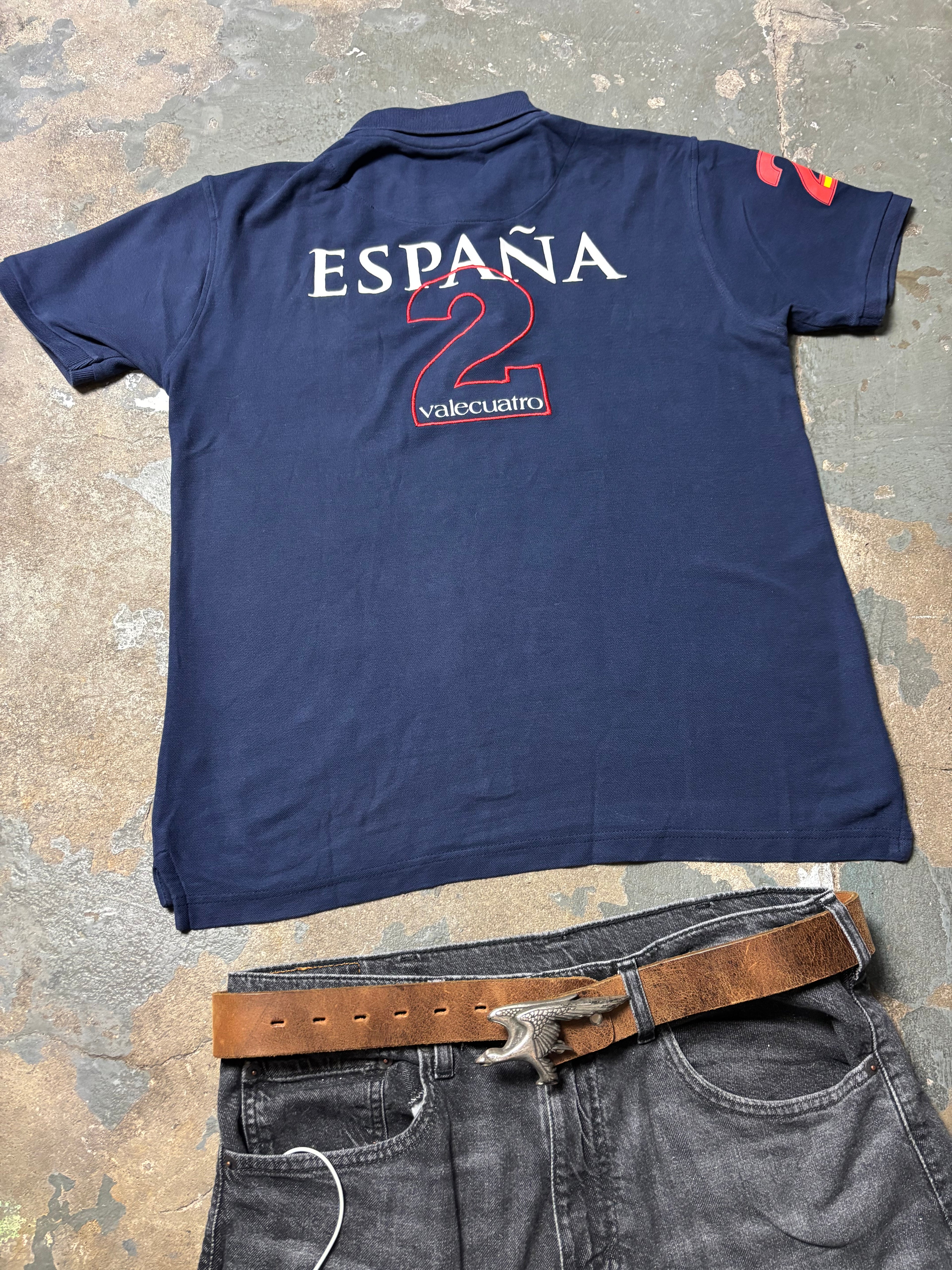 Vintage Valecuatro España Polo Team Crested Polo Navy