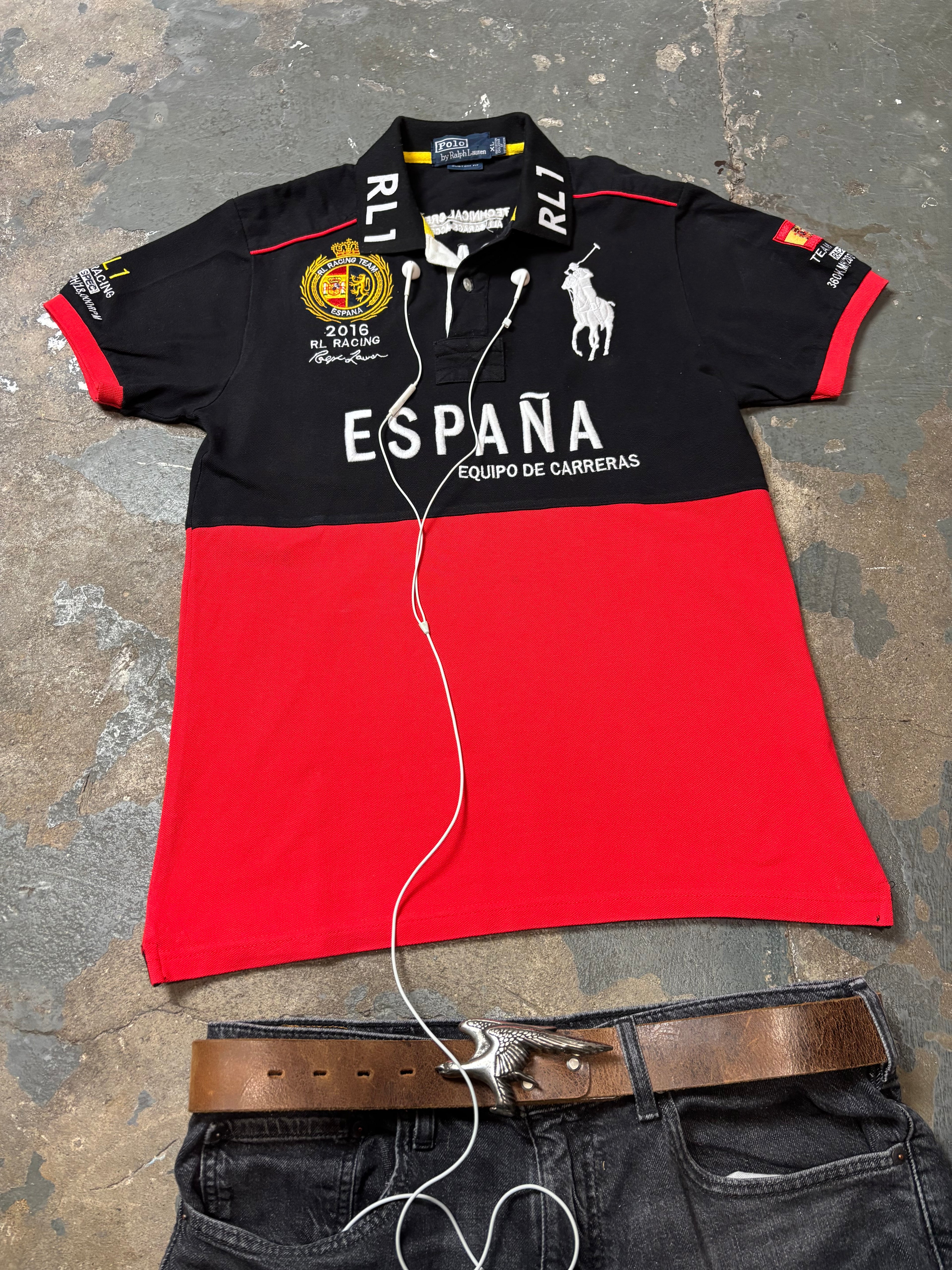 Vintage Polo Ralph Lauren España Racing Team Big Pony Custom Fit