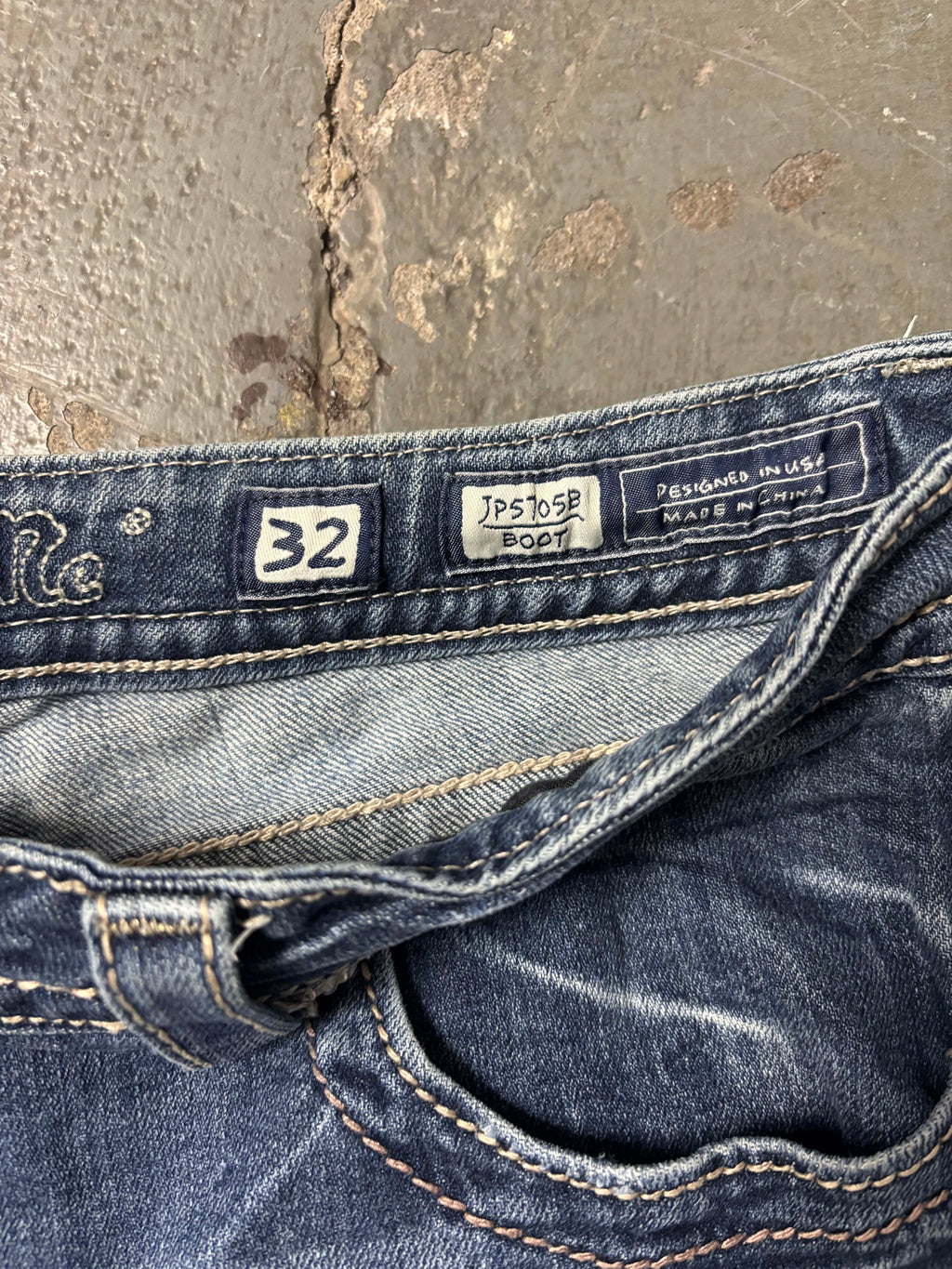 Miss Me Vintage Miss Me Studded Flap Pocket Factory Distressed Jeans