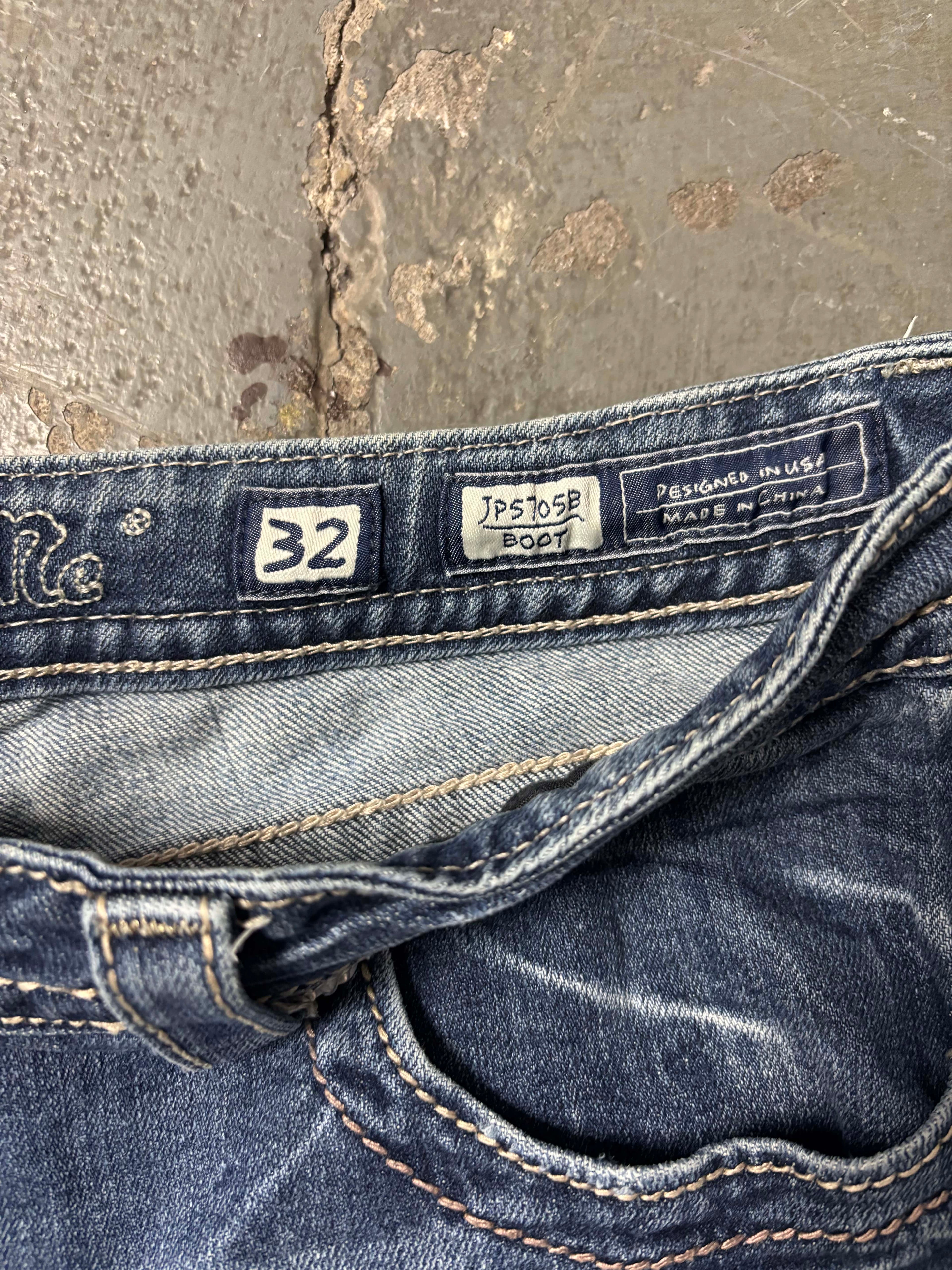 Miss Me Vintage Miss Me Studded Flap Pocket Factory Distressed Jeans