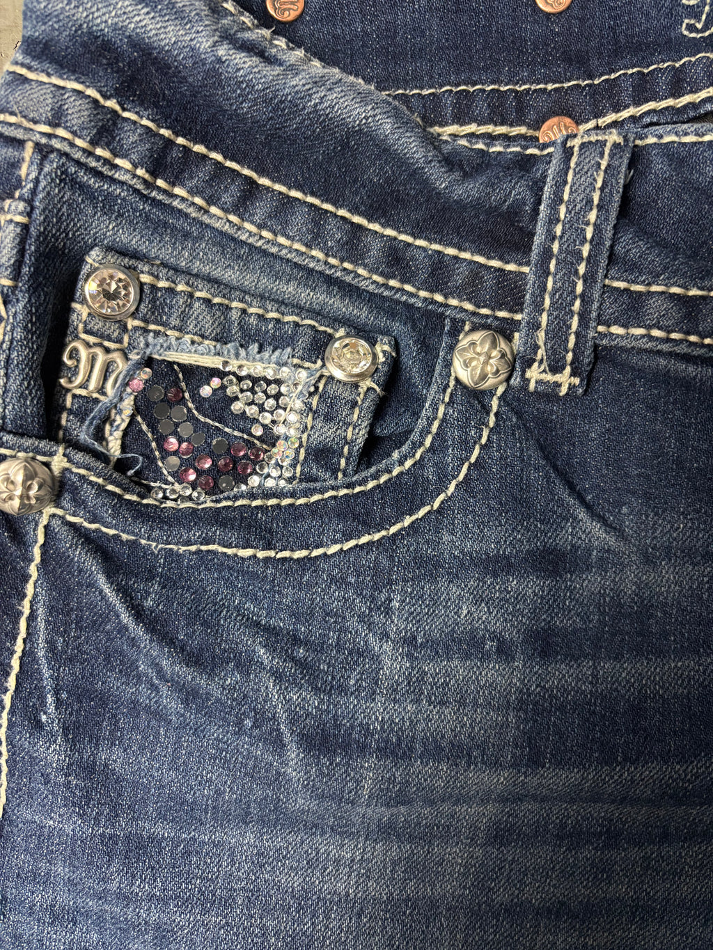 Vintage Miss Me Flared Jeans Blau