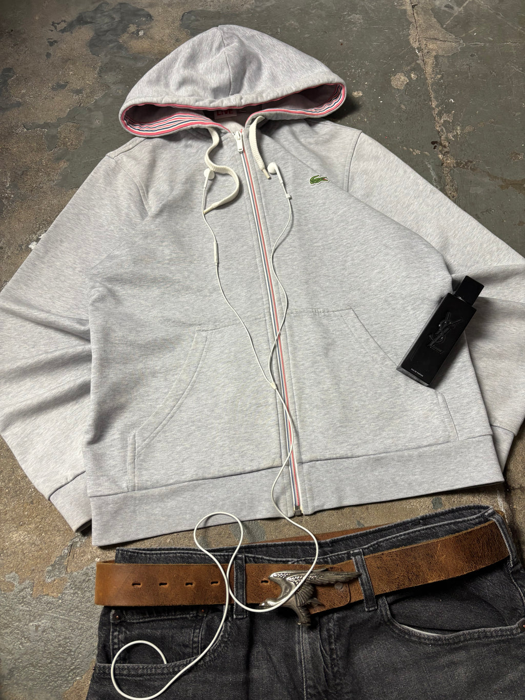 Vintage Lacoste Zipper Grau