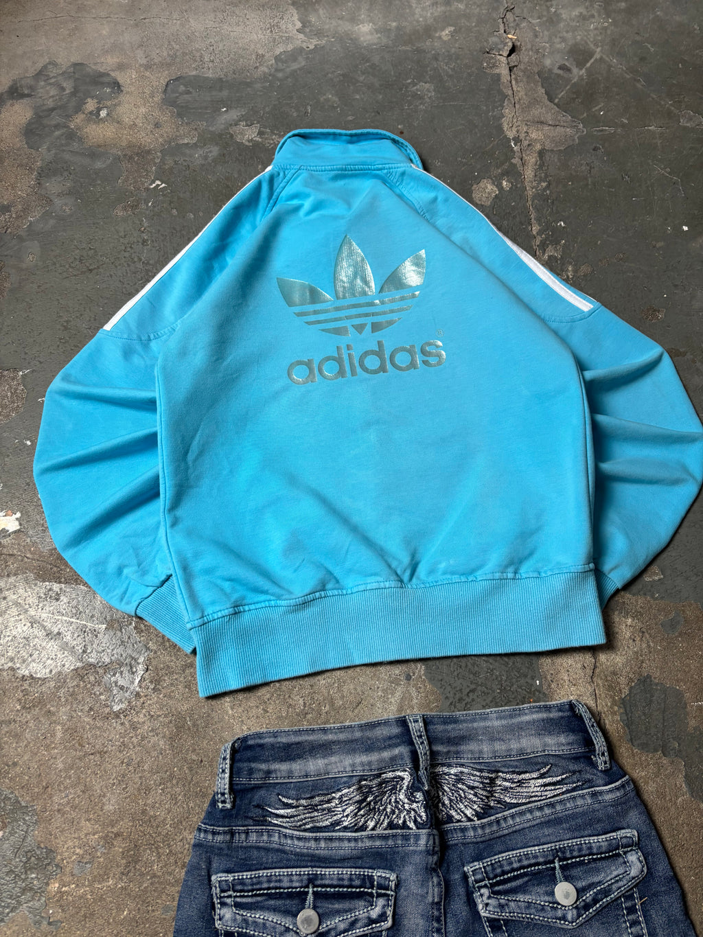 Vintage Adidas Firebird Trainigsjacke Babyblau