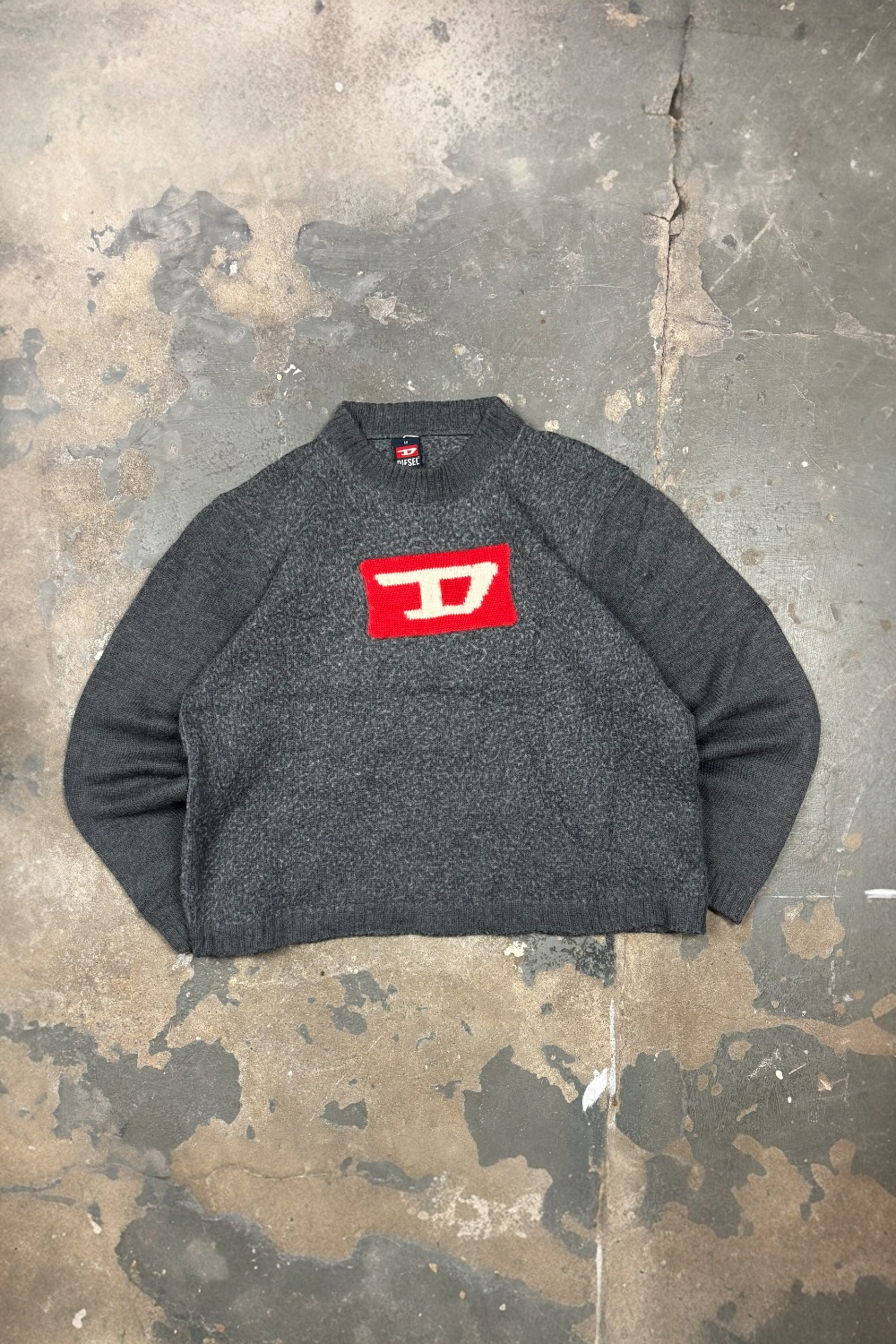 Vintage Diesel Grey Y2K Knit Sweater (M)