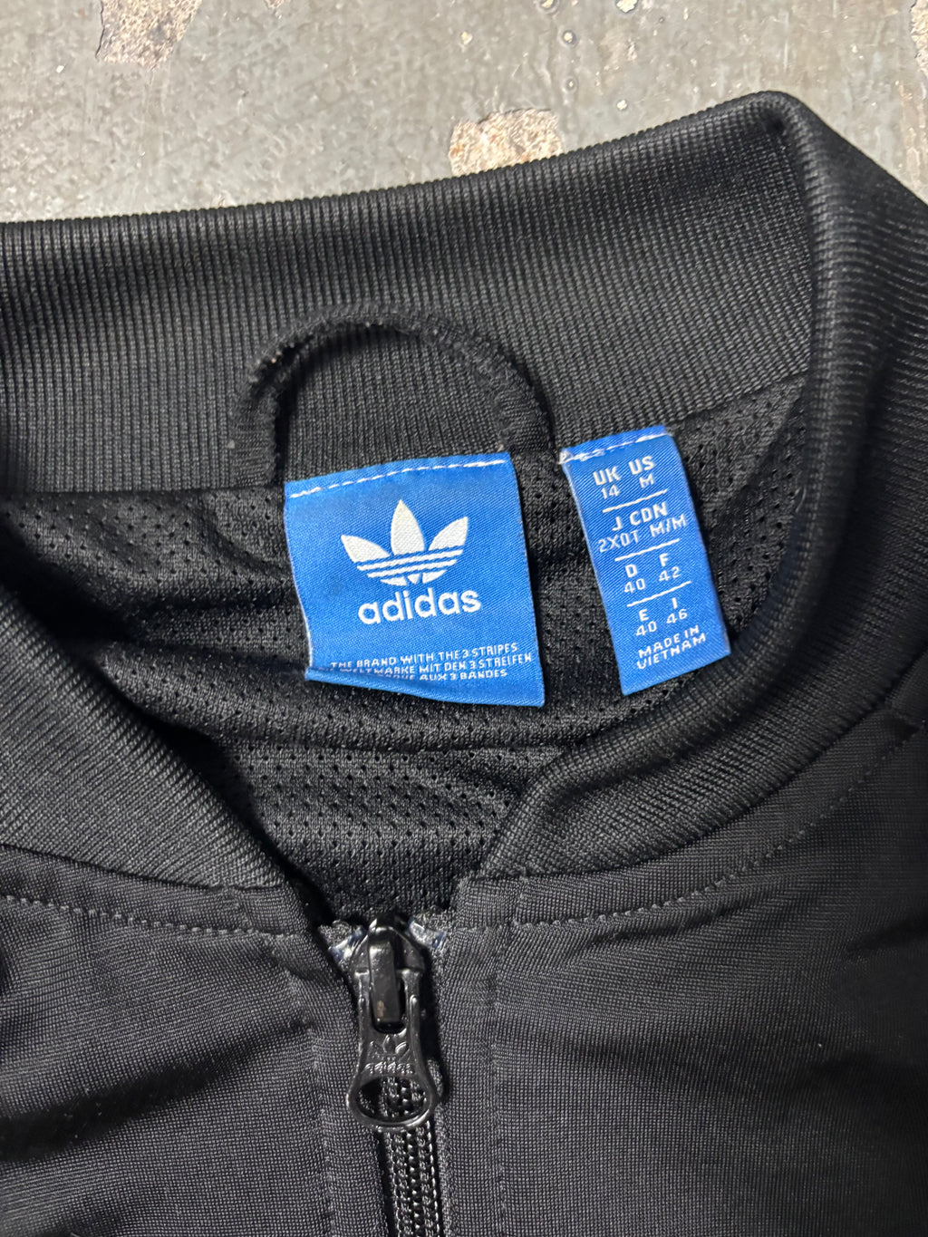 Vintage Adidas Firebird Track Jacket Big Logo | Schwarz Y2K