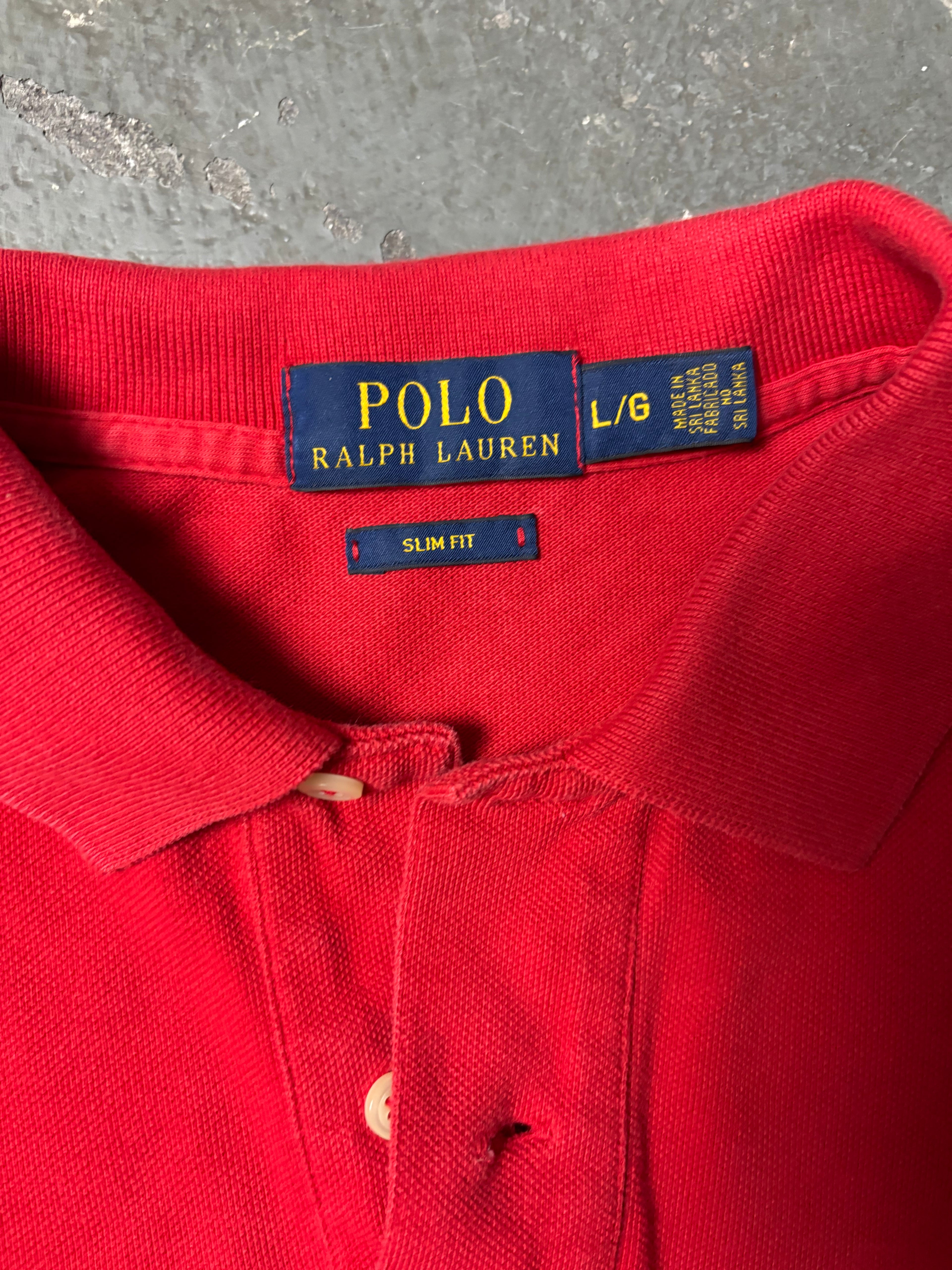 Vintage Polo Ralph Lauren Big Pony Nr. 3 Polo Rot Slim Fit