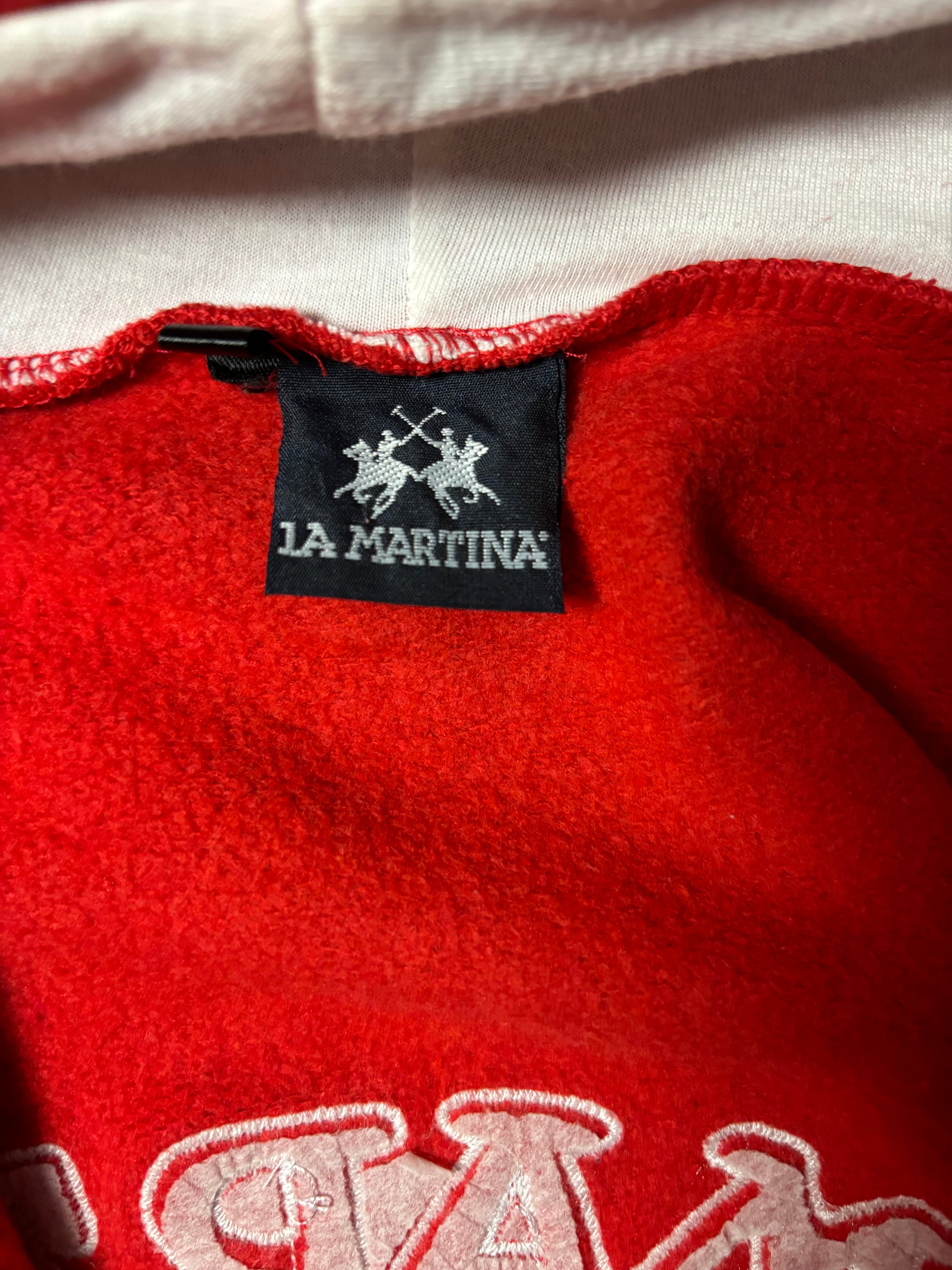 La Martina x Porsche "Polo Team" Zip-Up Hoodie – Racing Red – M/L