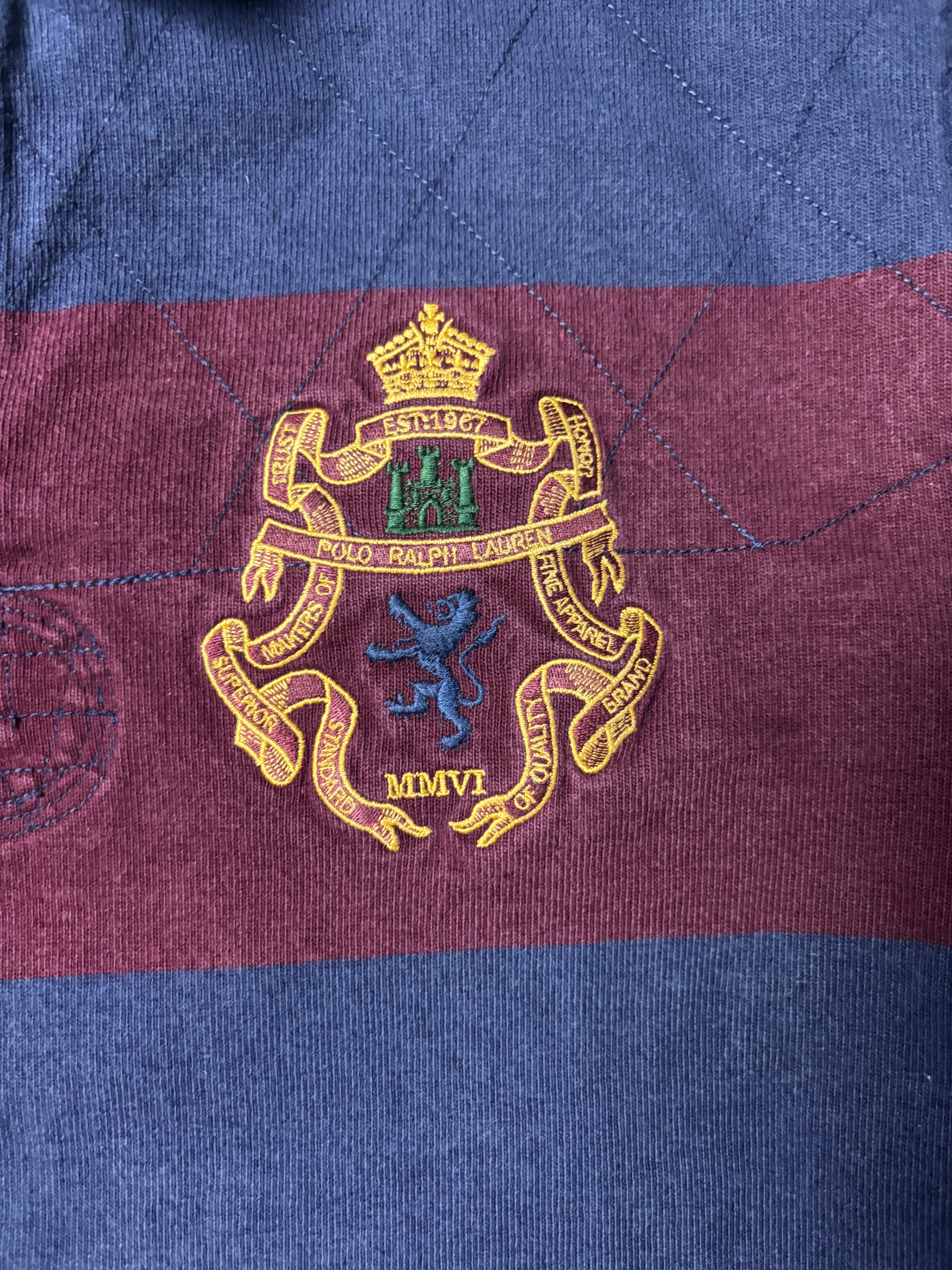 Vintage Polo Ralph Lauren Rugby Longsleeve Lion Crest MMVI Streifen