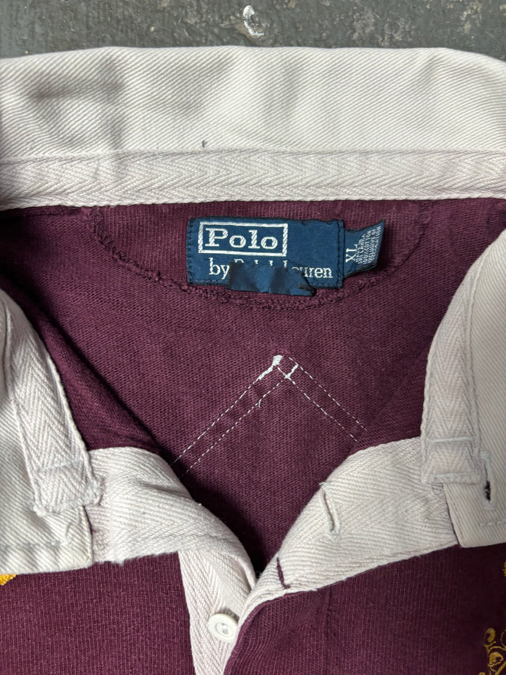 Vintage Polo Ralph Lauren Heritage Crested Rugby Longsleeve Burgundy XL