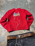 Vintage Polo Jeans Pullover Ralph Lauren Flag 100% Wolle (XS/S)