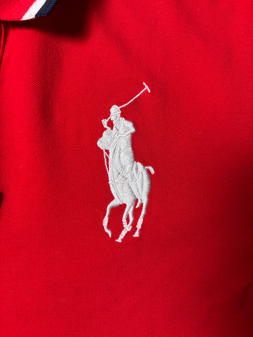 Vintage Polo Ralph Lauren Mercer MMIX Big Pony Polo Rot Custom Fit L