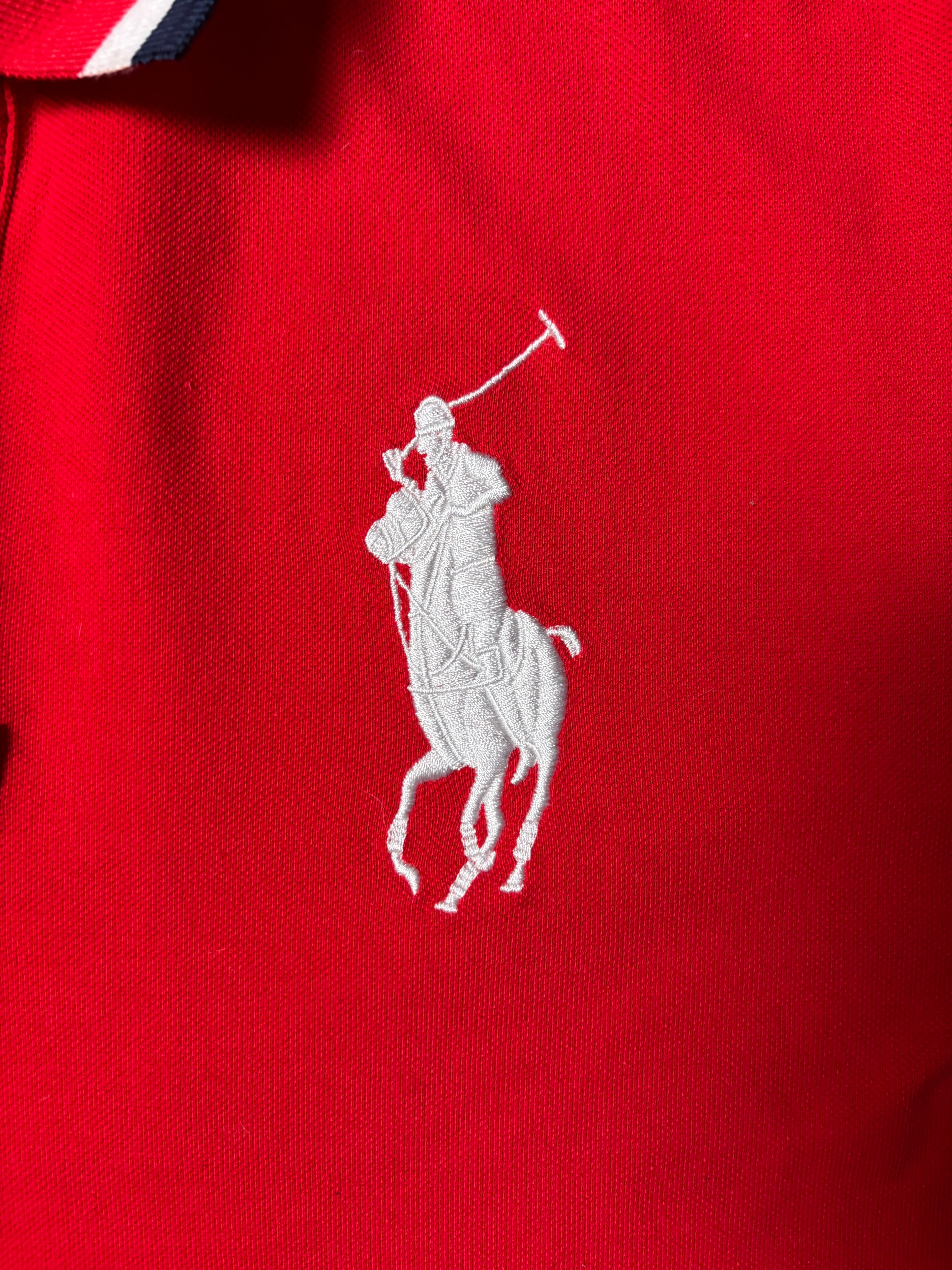 Vintage Polo Ralph Lauren Mercer MMIX Big Pony Polo Rot Custom Fit L