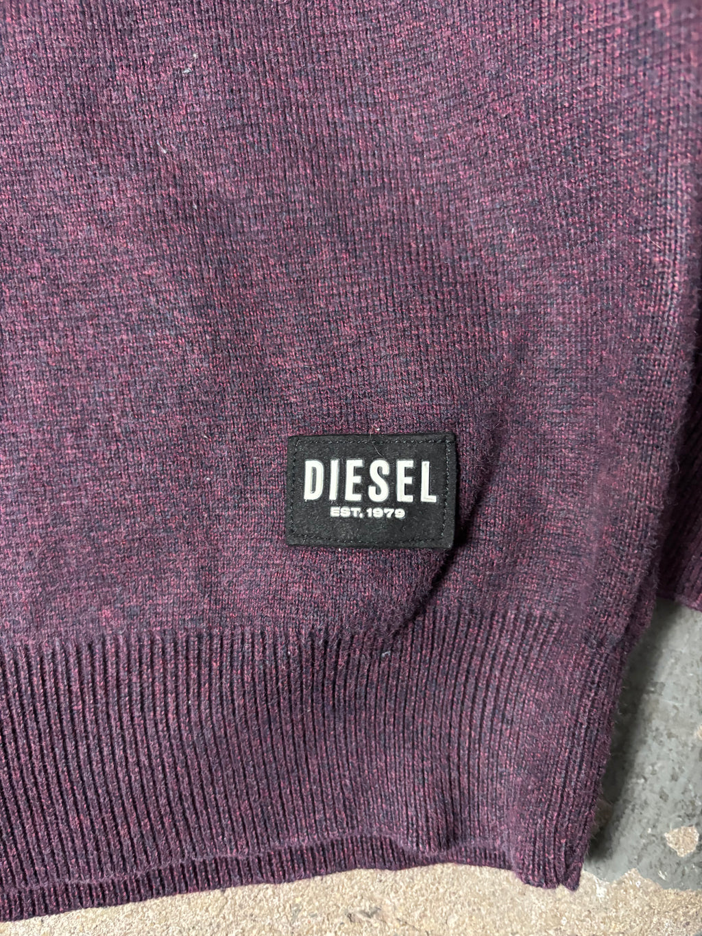Vintage Diesel Archive Half-Zip Sweater Burgundy