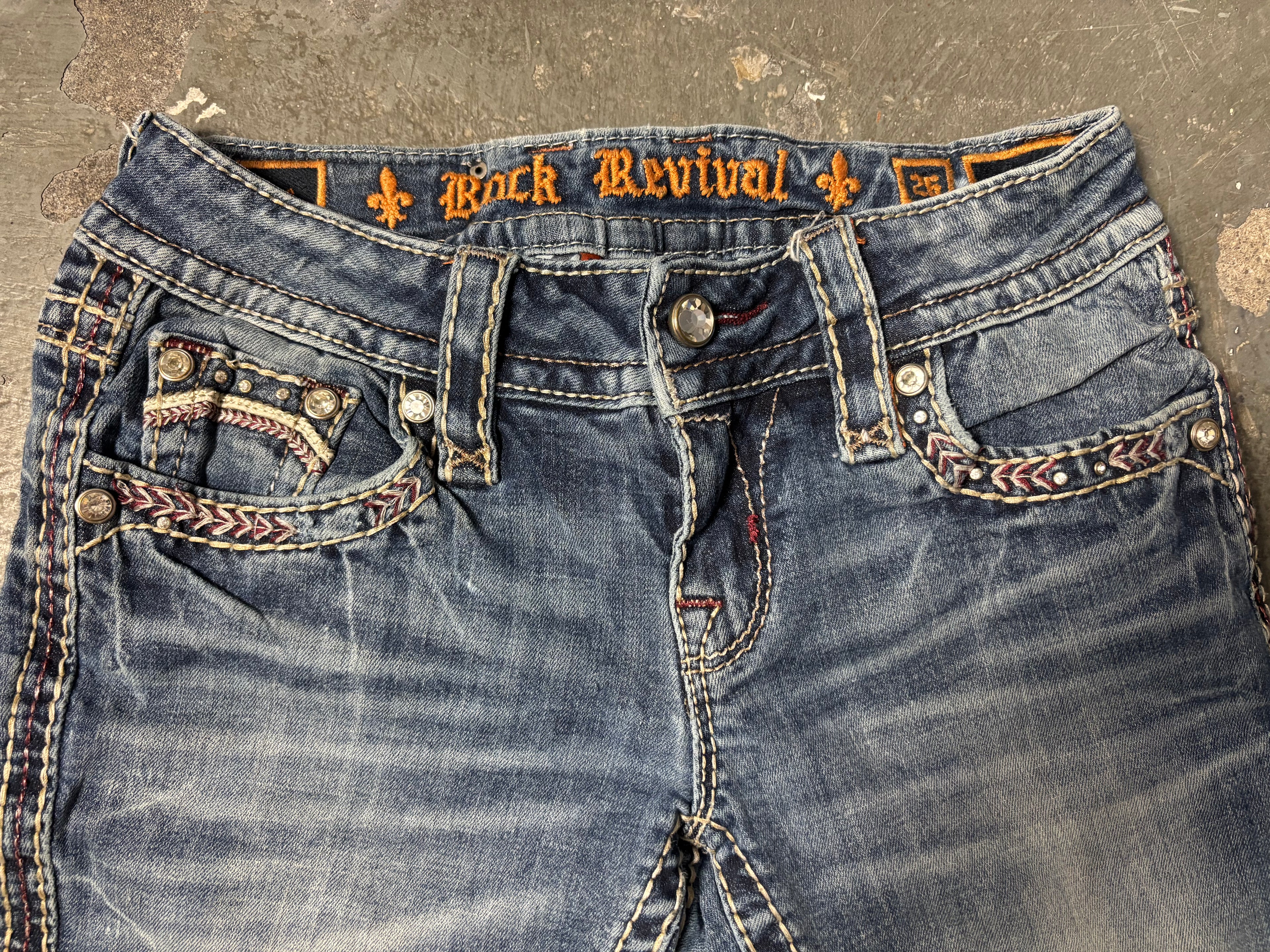 Vintage Rock Revival Flared Bootcut Jeans