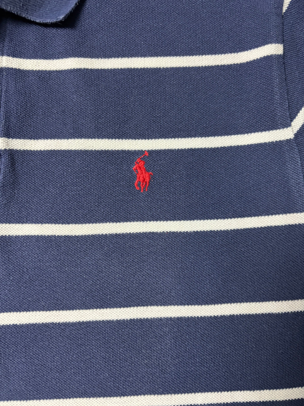 Vintage Polo Ralph Lauren Striped Polo Navy Boxy Heritage Fit