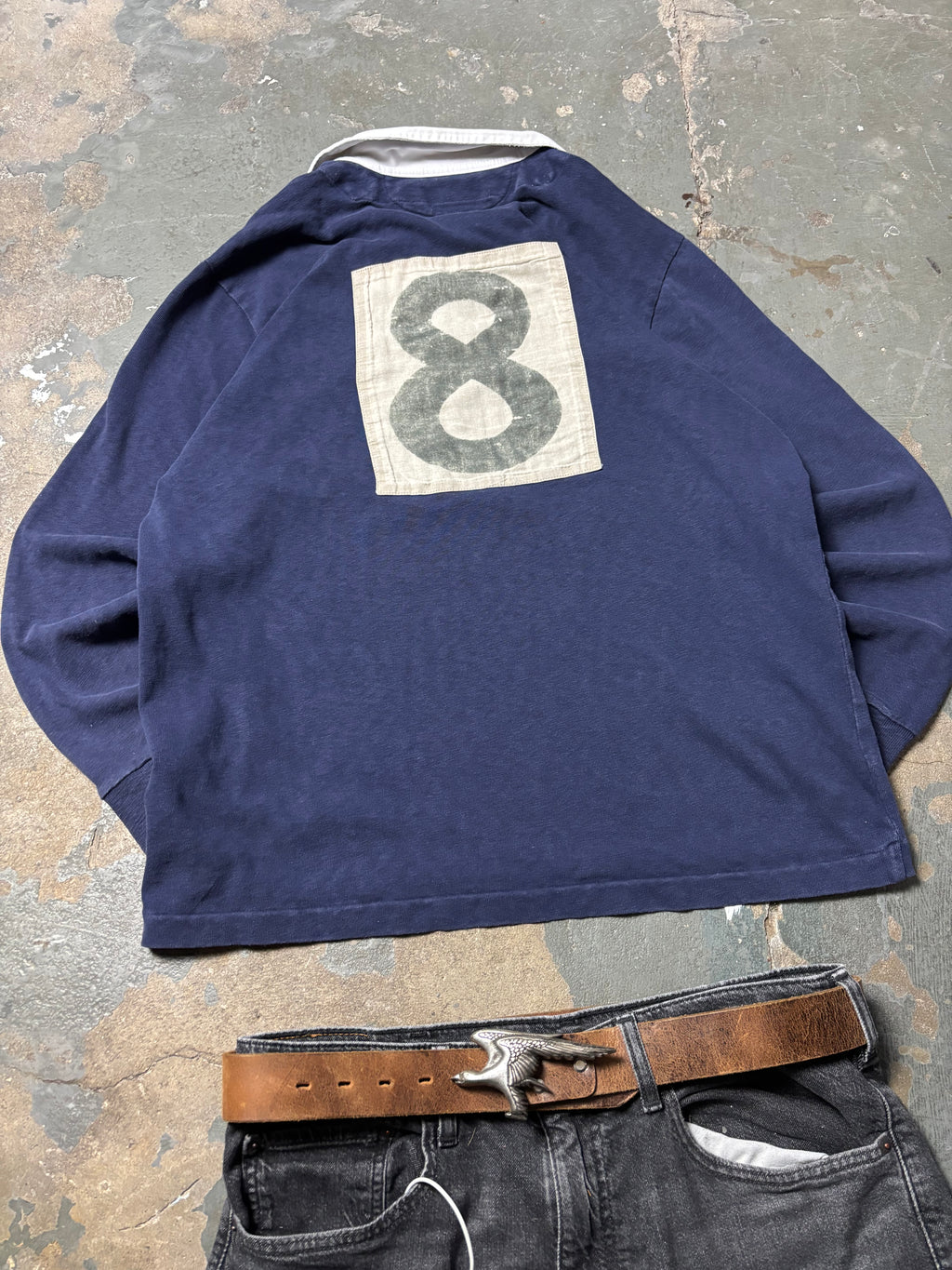 Vintage Polo Ralph Lauren RLPC Lion Crest Rugby Longsleeve Navy