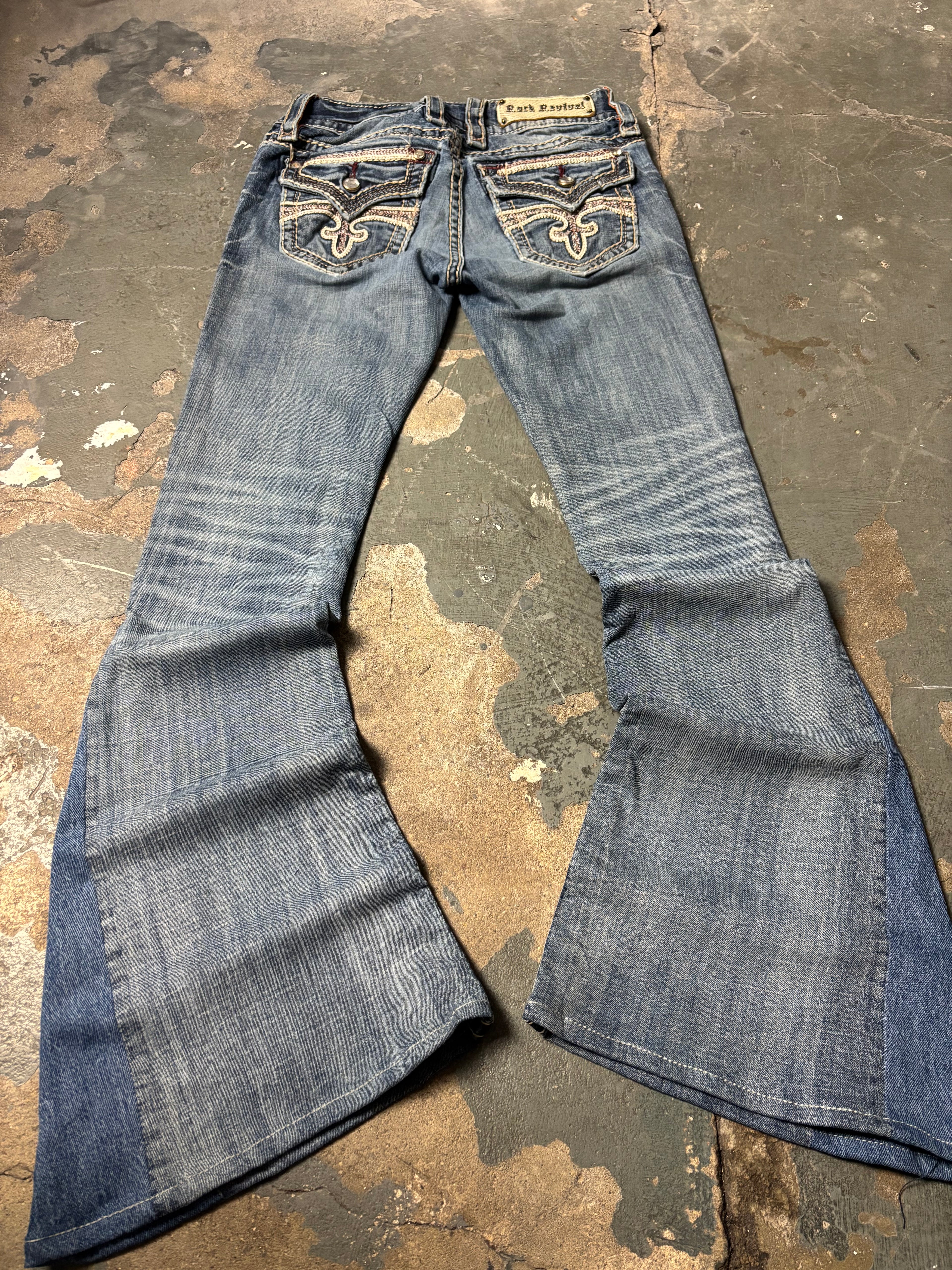 Vintage Rock Revival Flared Bootcut Jeans