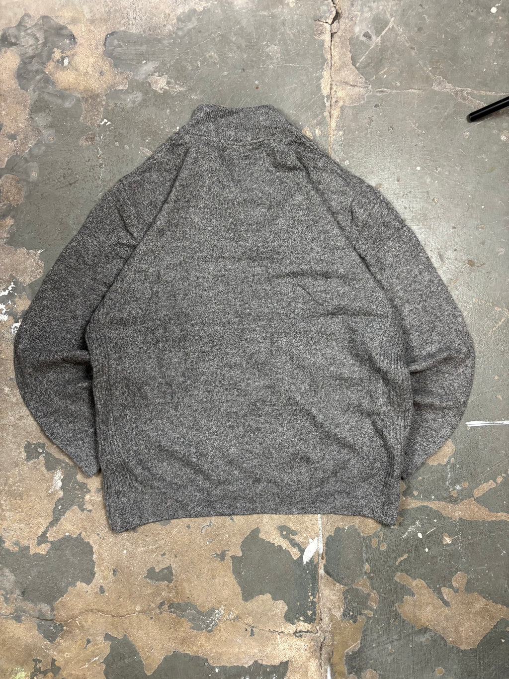 Vintage Barbour Half-Zip Knit Sweater Grey Melange